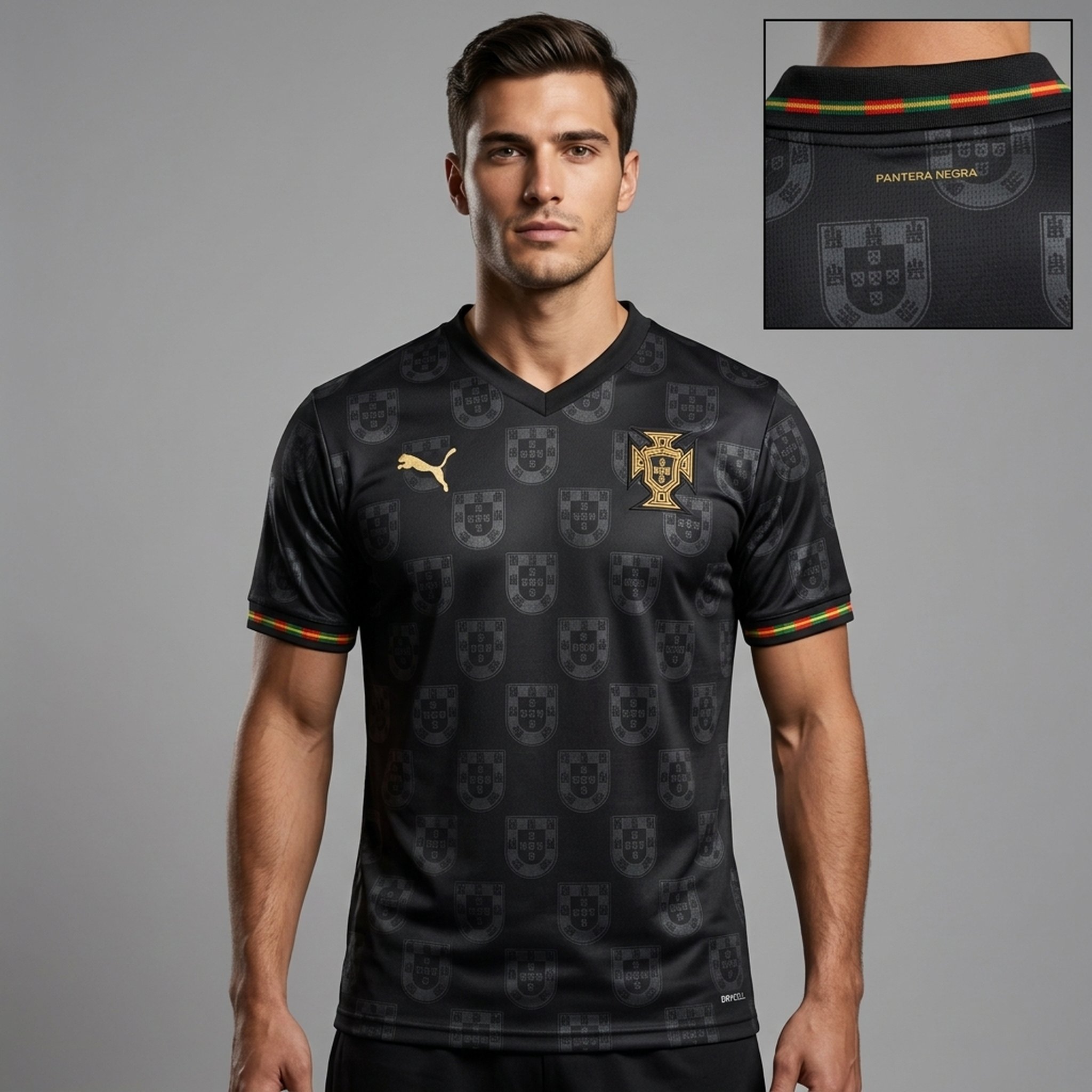 Nox18 Men's Black V-Neck Athletic Jersey with shorts
