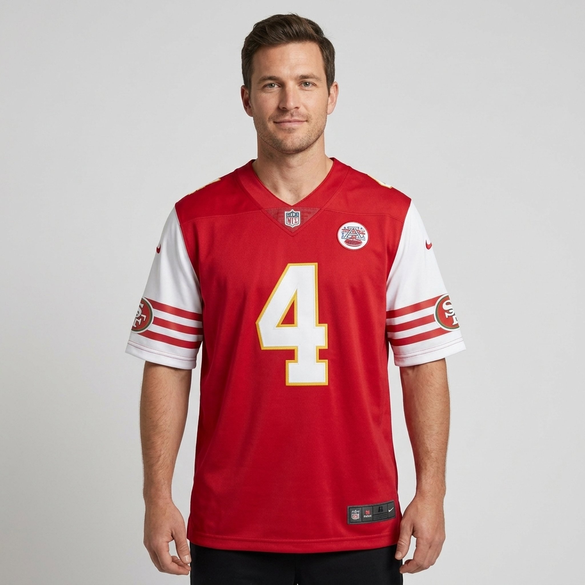 Nox18 Men's Red & White  NFL  Athletic Jersey