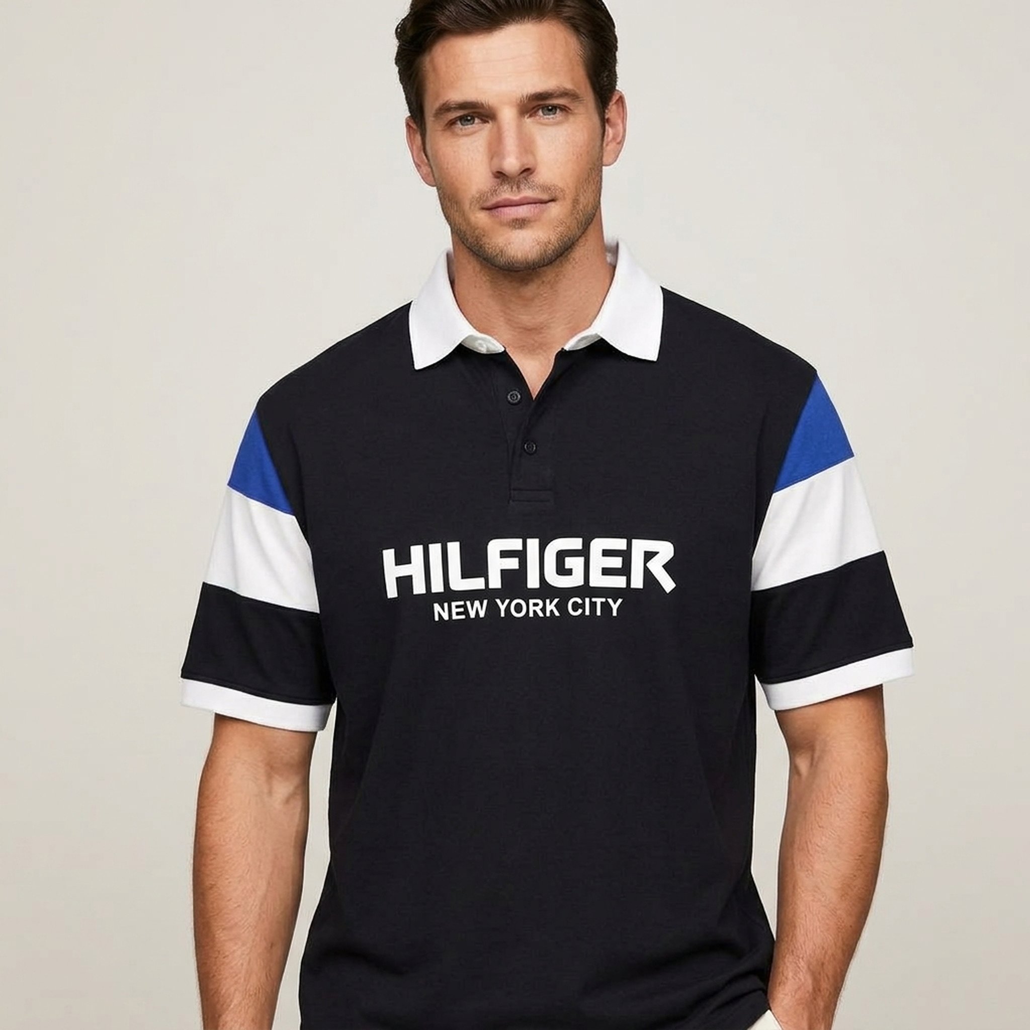 Nox18 Men's Black Striped Polo T-Shirt
