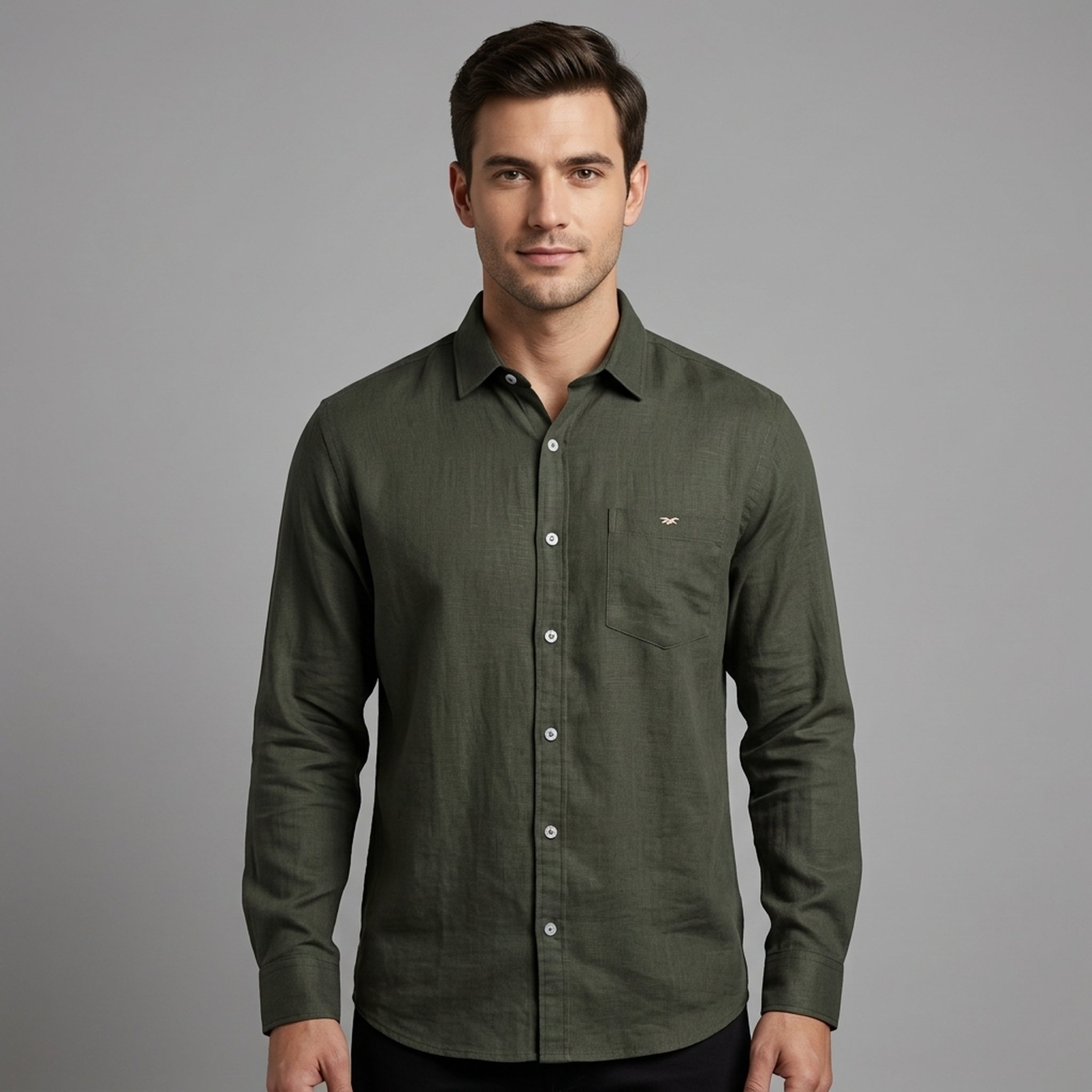 Nox18 Men's Bottle Green Full Sleeve Shirt