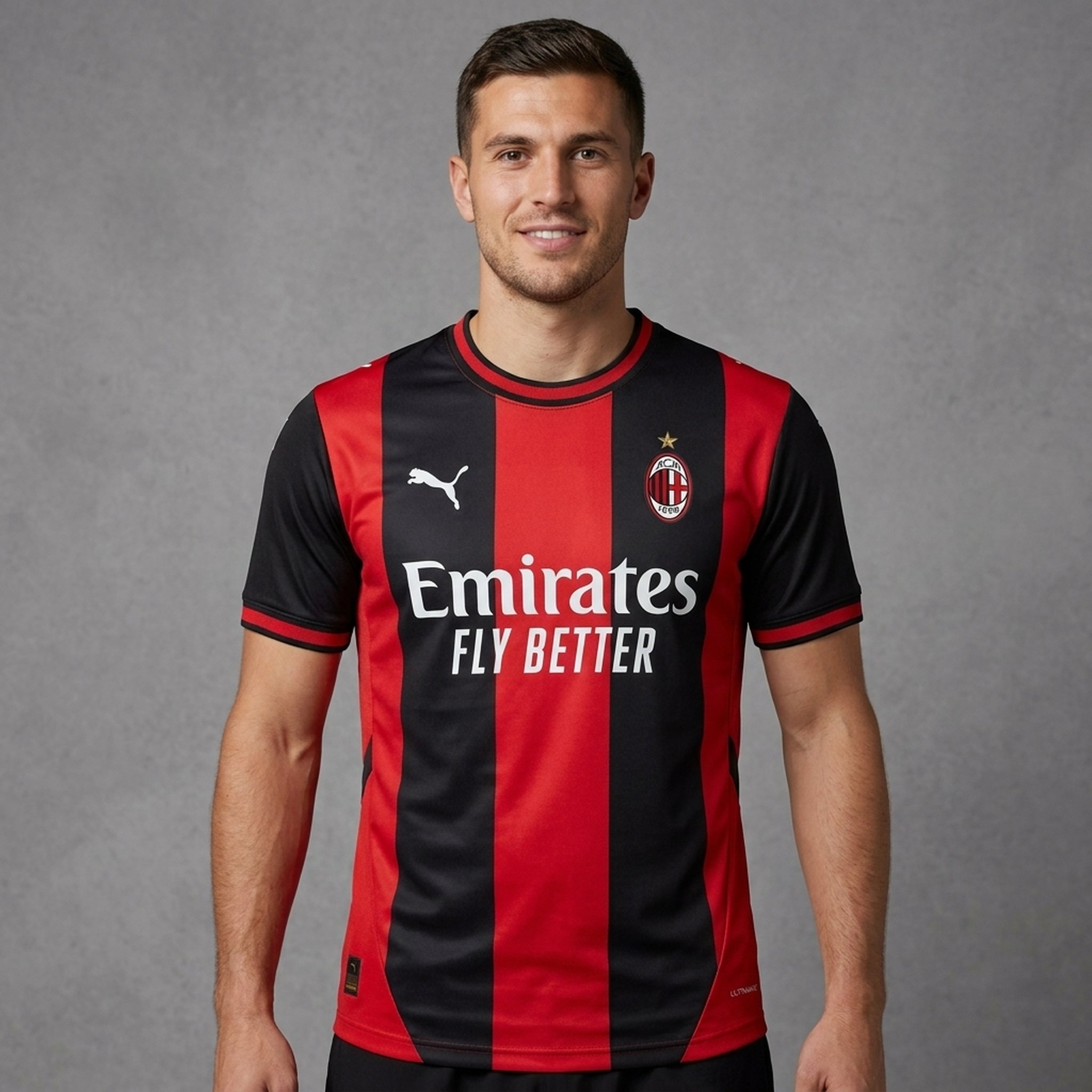Nox18 Men's AC Milan Red  Black Striped Jersey