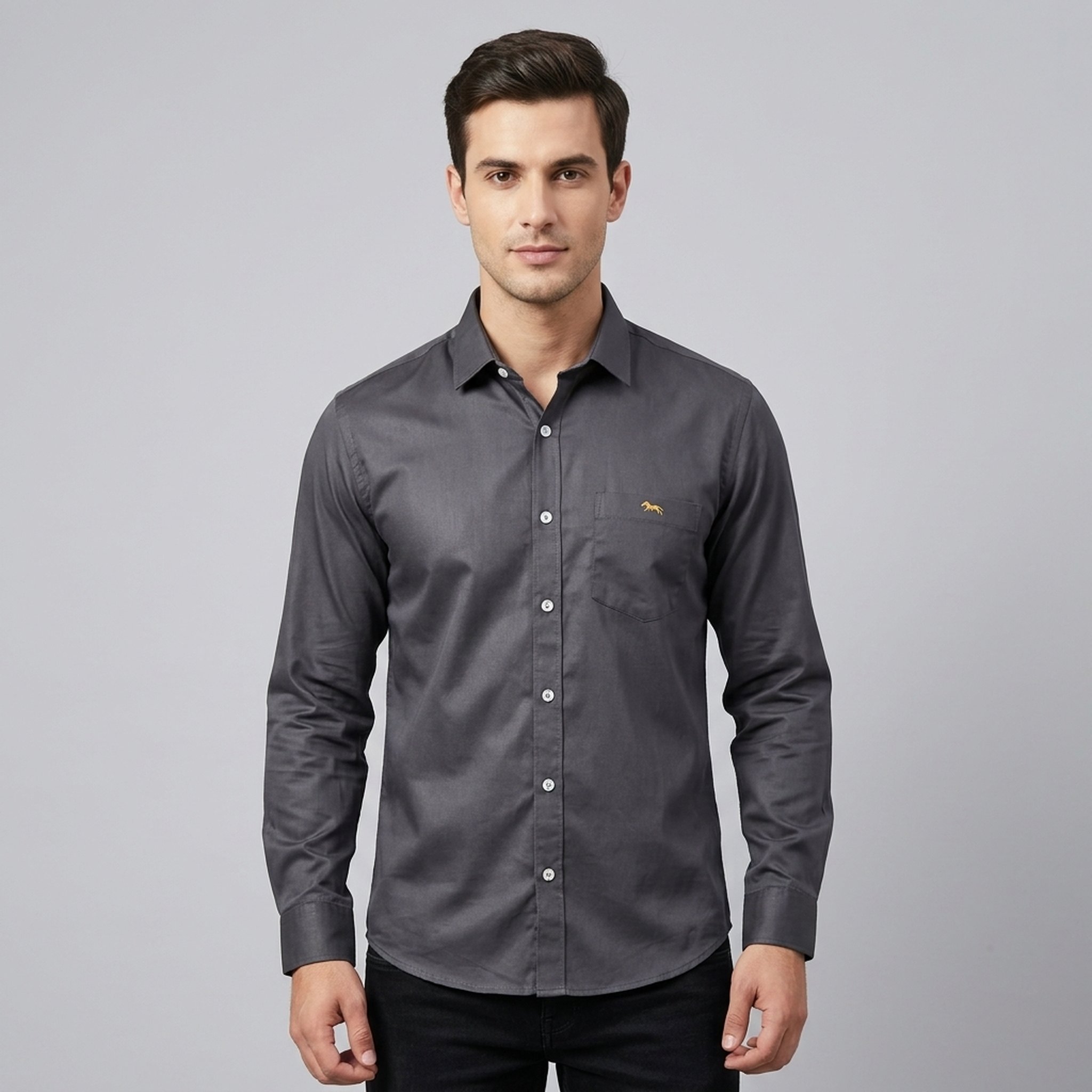 Nox18 Men's Dark Grey Casual Shirt 5
