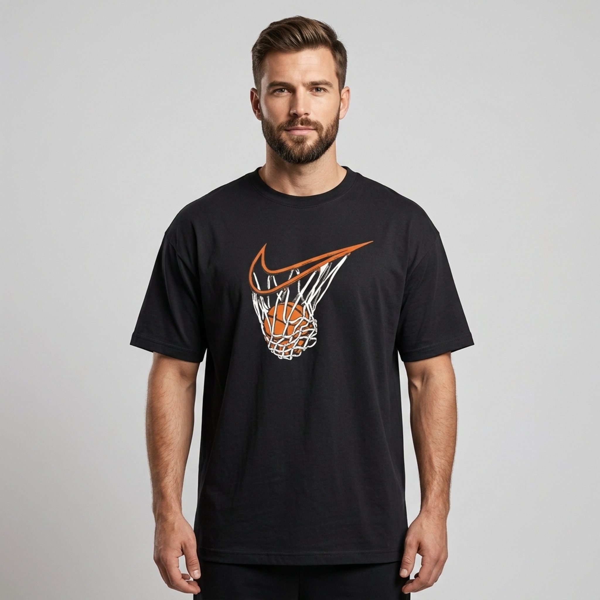 Nox18 Men's Black Basketball Graphic T-Shirt