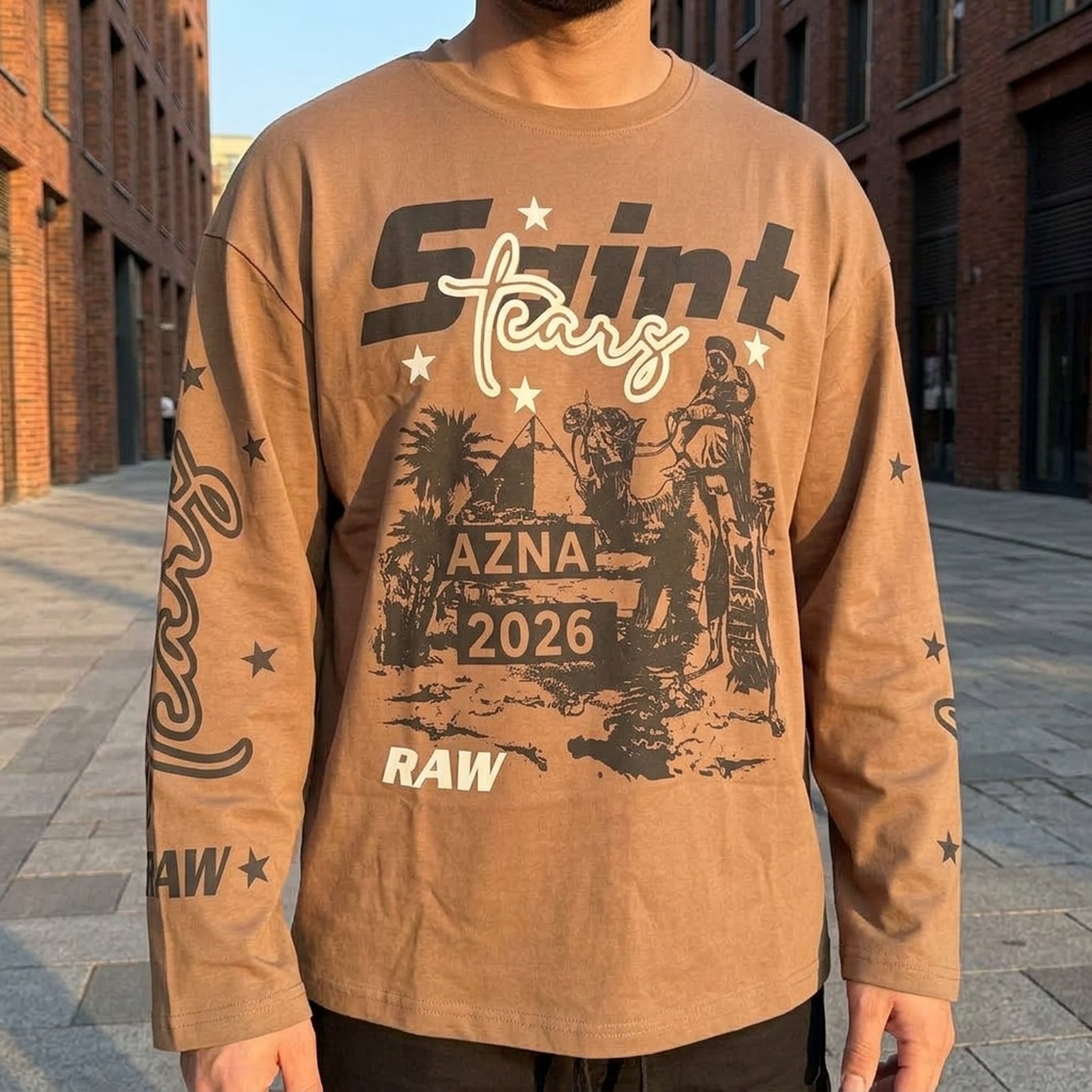 Nox18 Men's Brown Graphic Long Sleeve T-Shirt 5