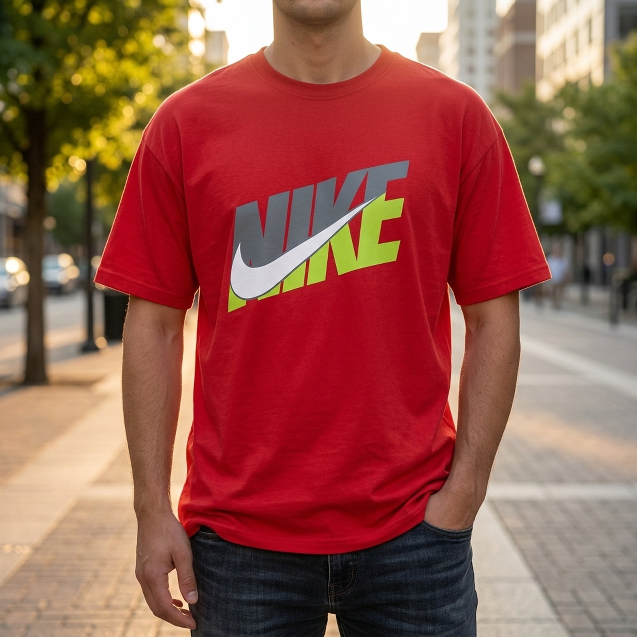 Nox18 Red Graphic Print Crew Neck T-Shirt 5