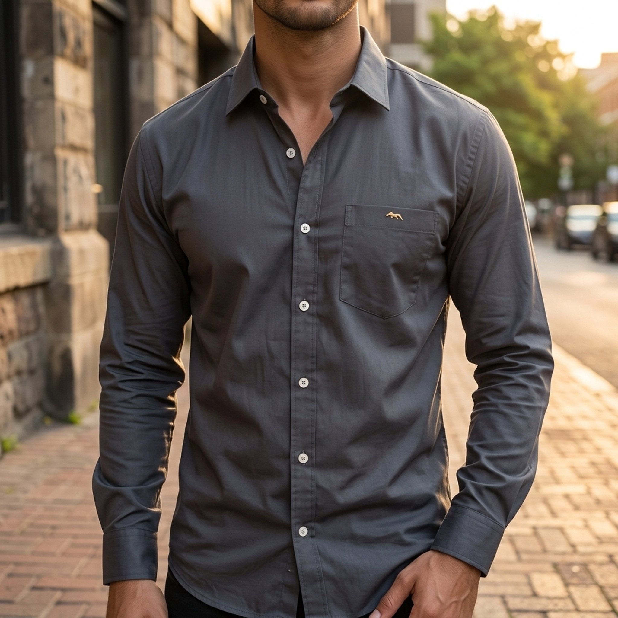 Nox18 Men's Dark Grey Casual Shirt 2