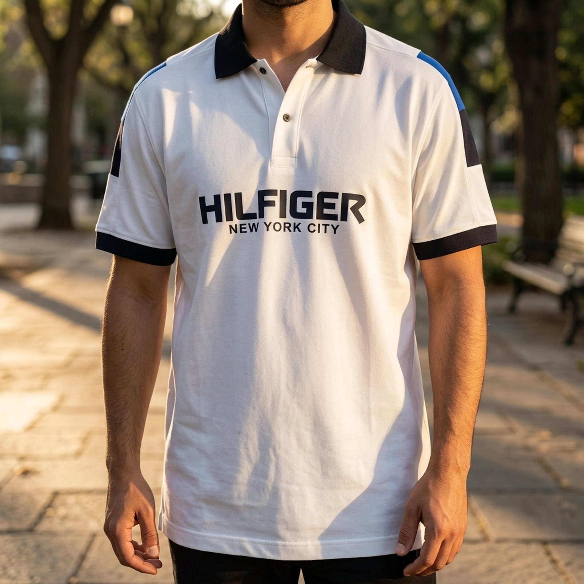 Nox18 Men's White Contrast Polo T-Shirt 5