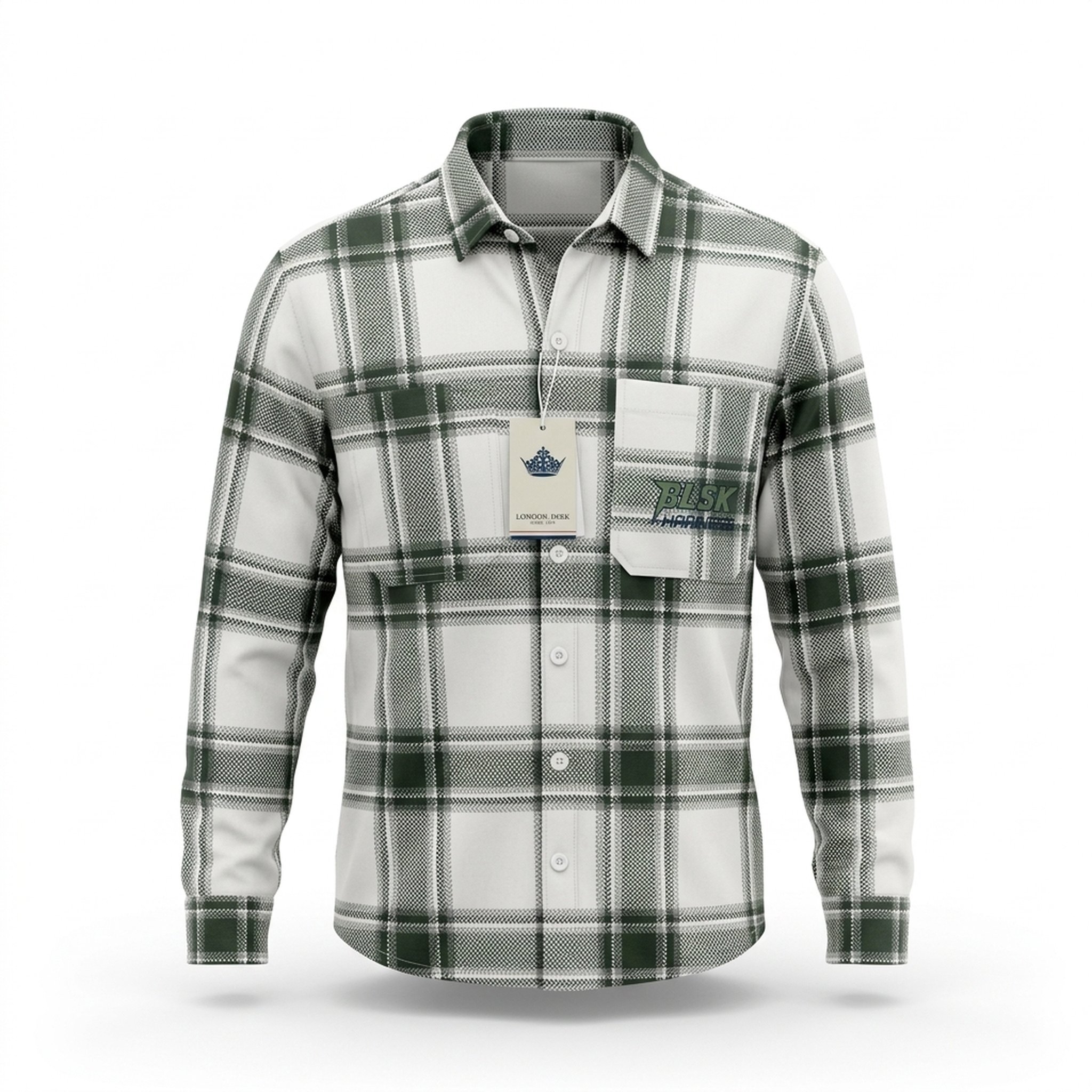 Nox18 Men's Green White Plaid Shirt 2