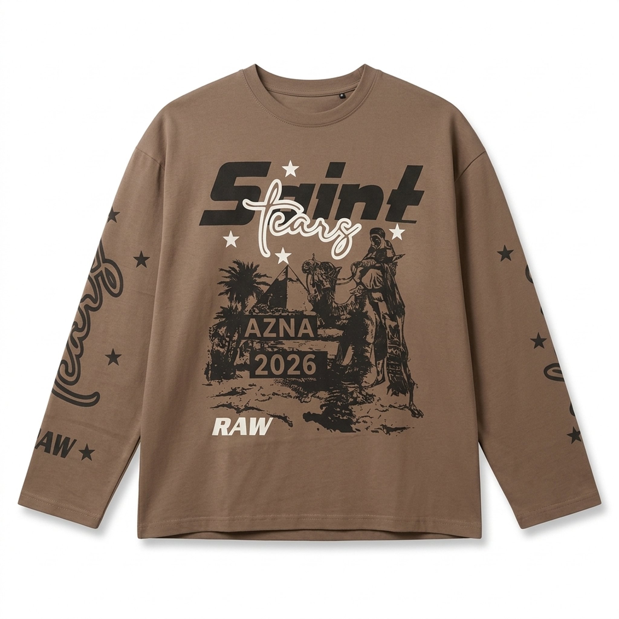 Nox18 Men's Brown Graphic Long Sleeve T-Shirt 2