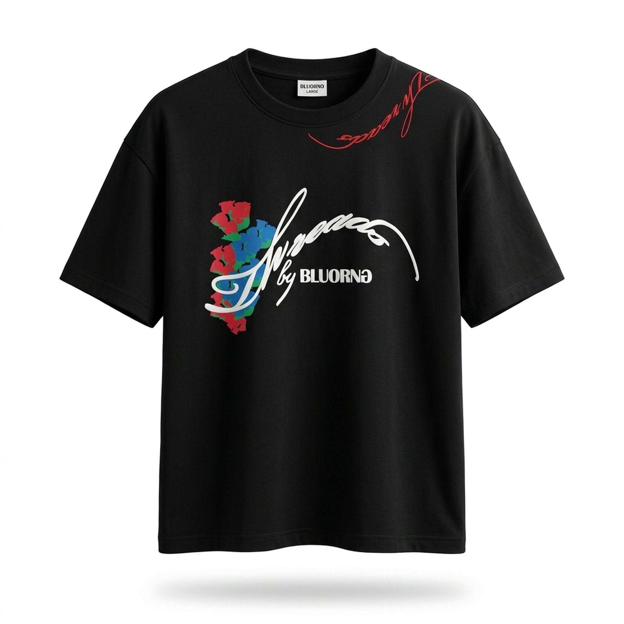 Nox18 Men's Black Floral Oversized T-Shirt 3