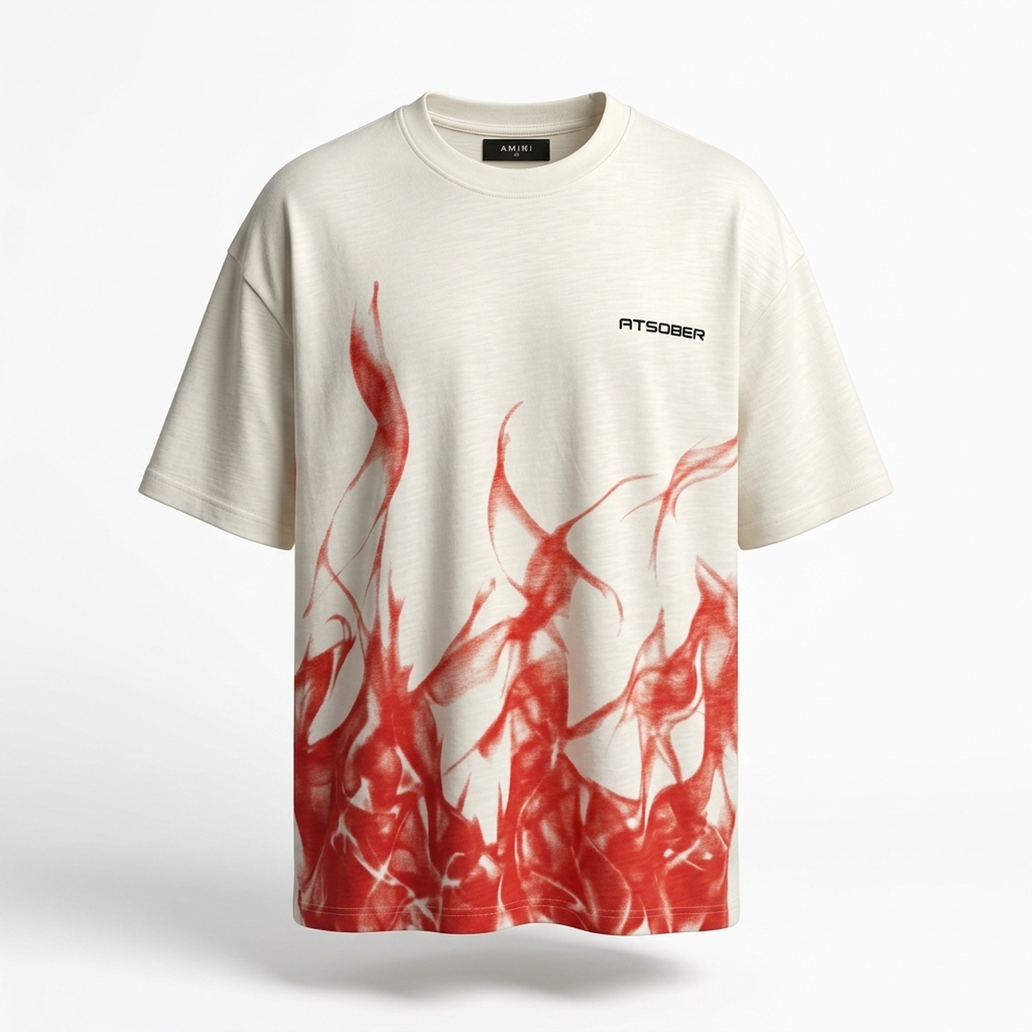 Nox18 Men's Oversized Flame Print T-Shirt 3