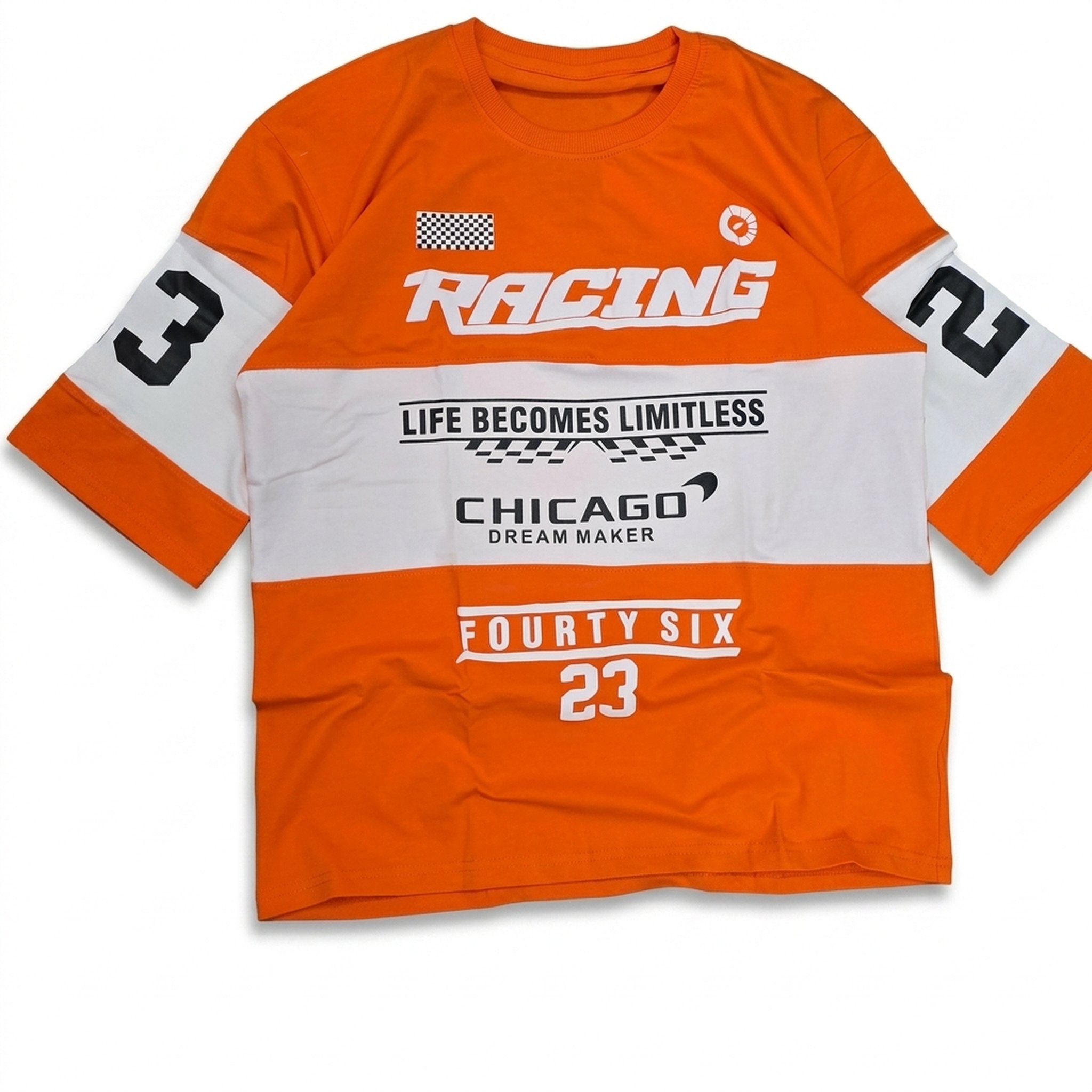 Nox18 Men's Orange Racing Graphic T-Shirt 2