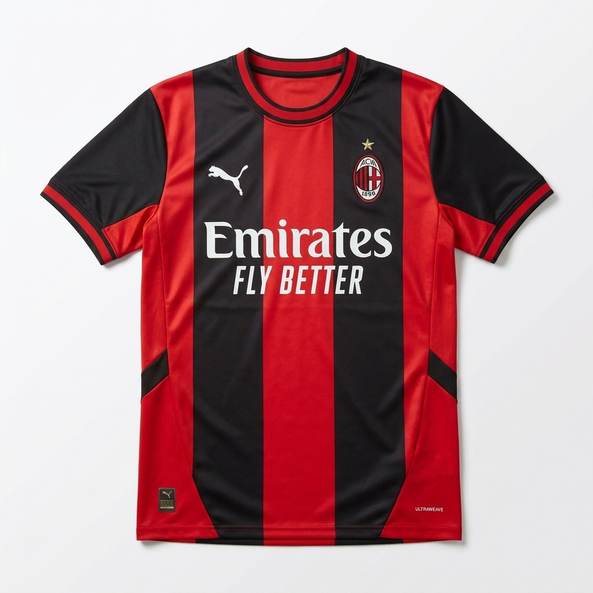 Nox18 Men's AC Milan Red Black Striped Jersey 2