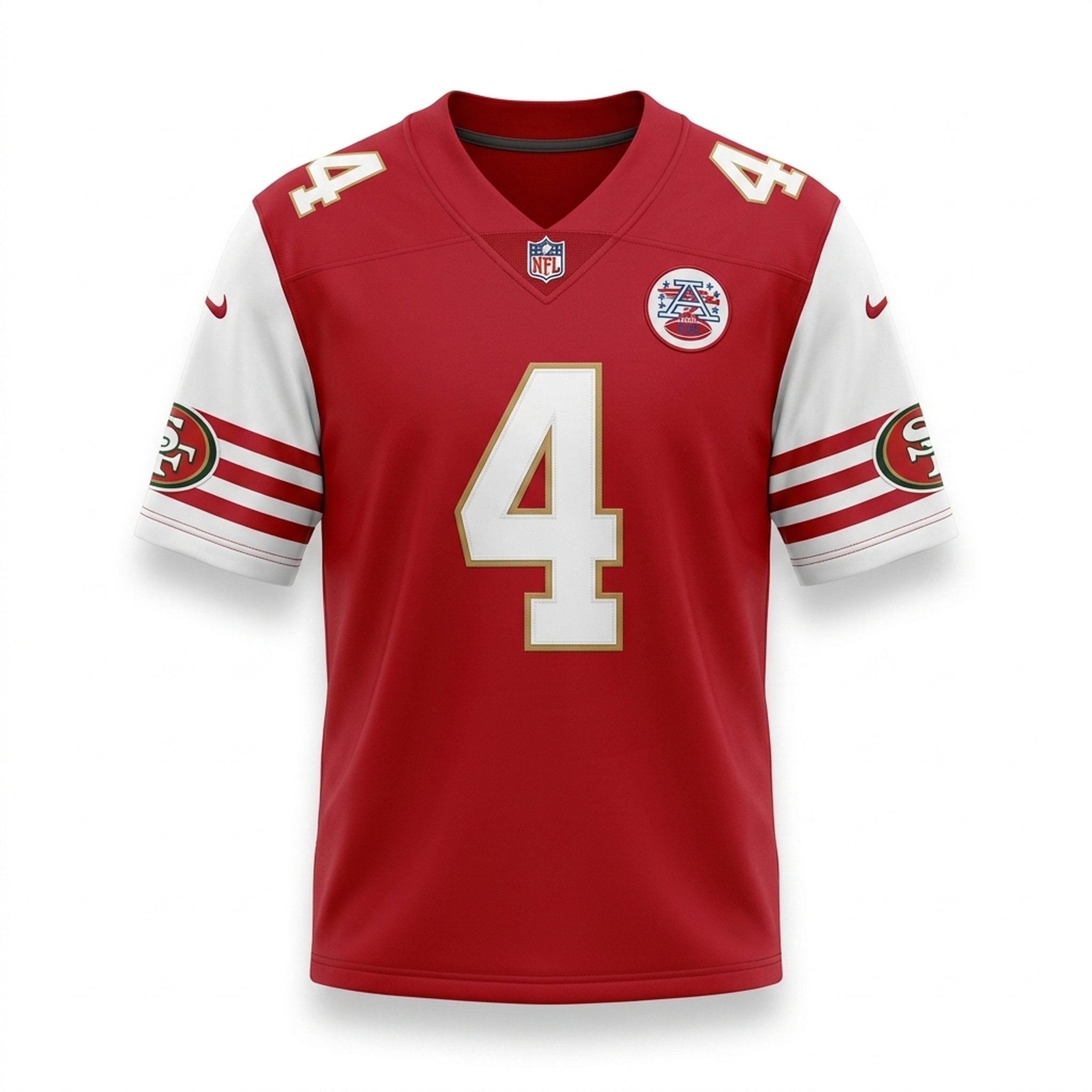 Nox18 Men's Red & White  NFL  Athletic Jersey 2