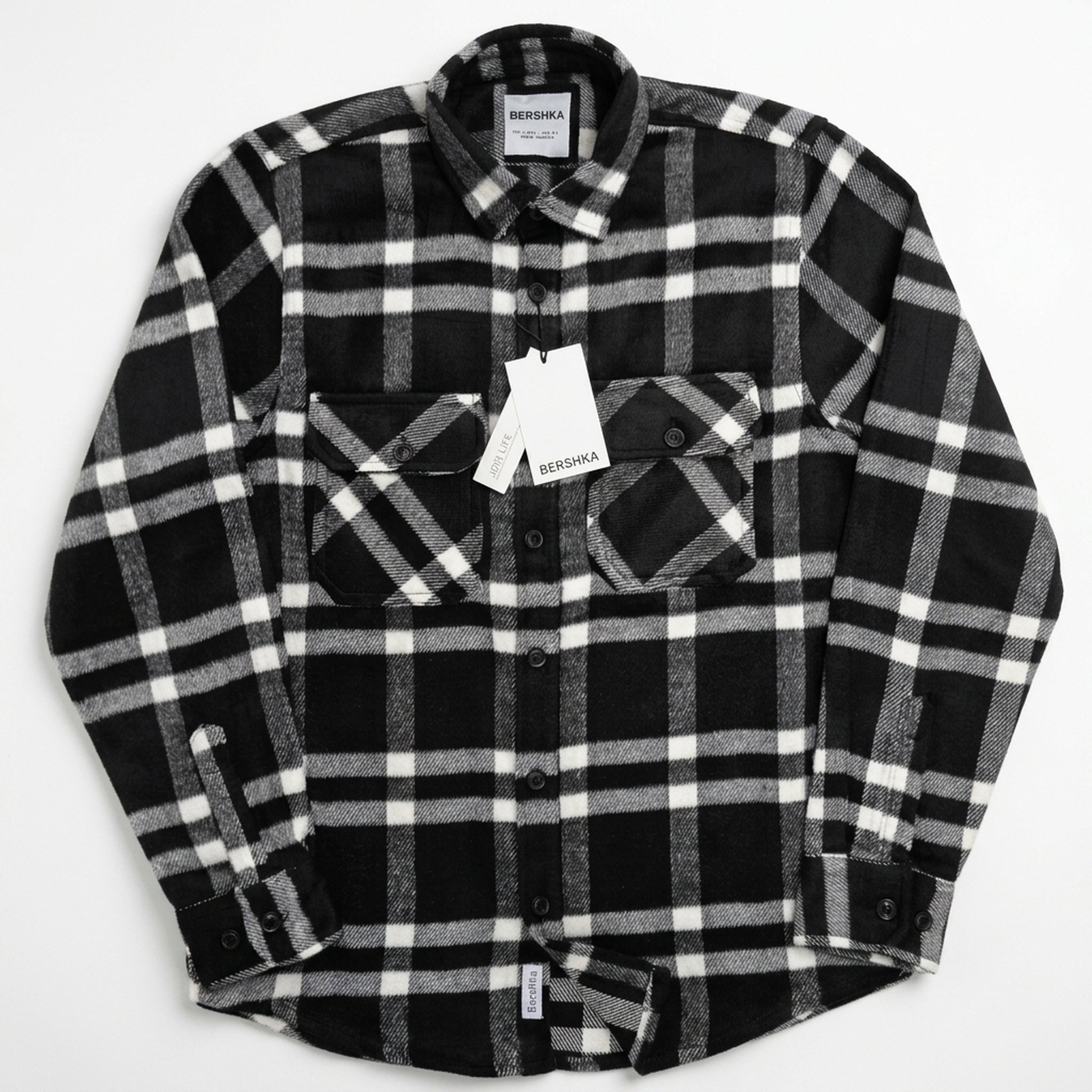 Nox18 Men's Black & White Plaid Shirt 2