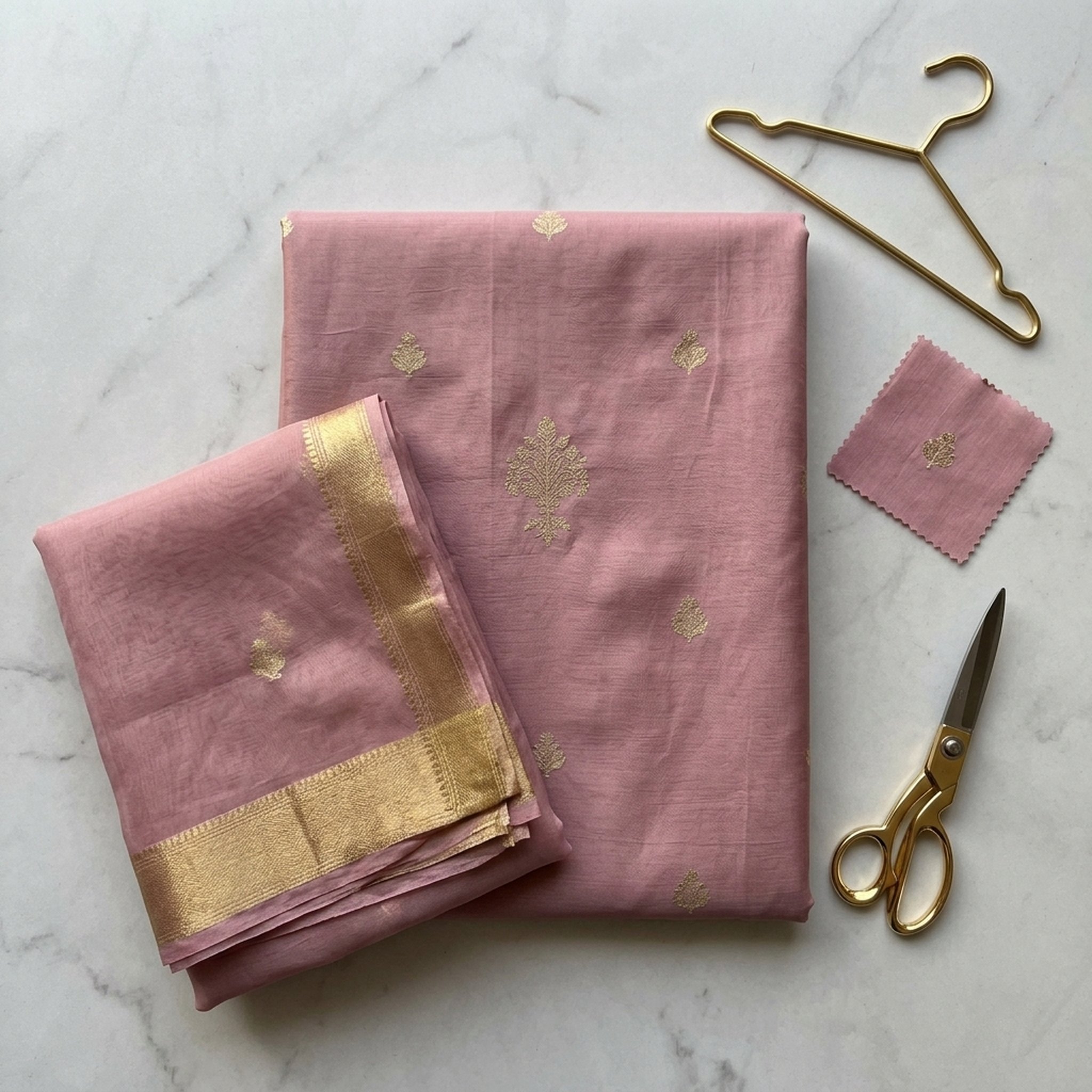 Noopur Clothing Mauve Gold Motif Kurta Dupatta Set 4