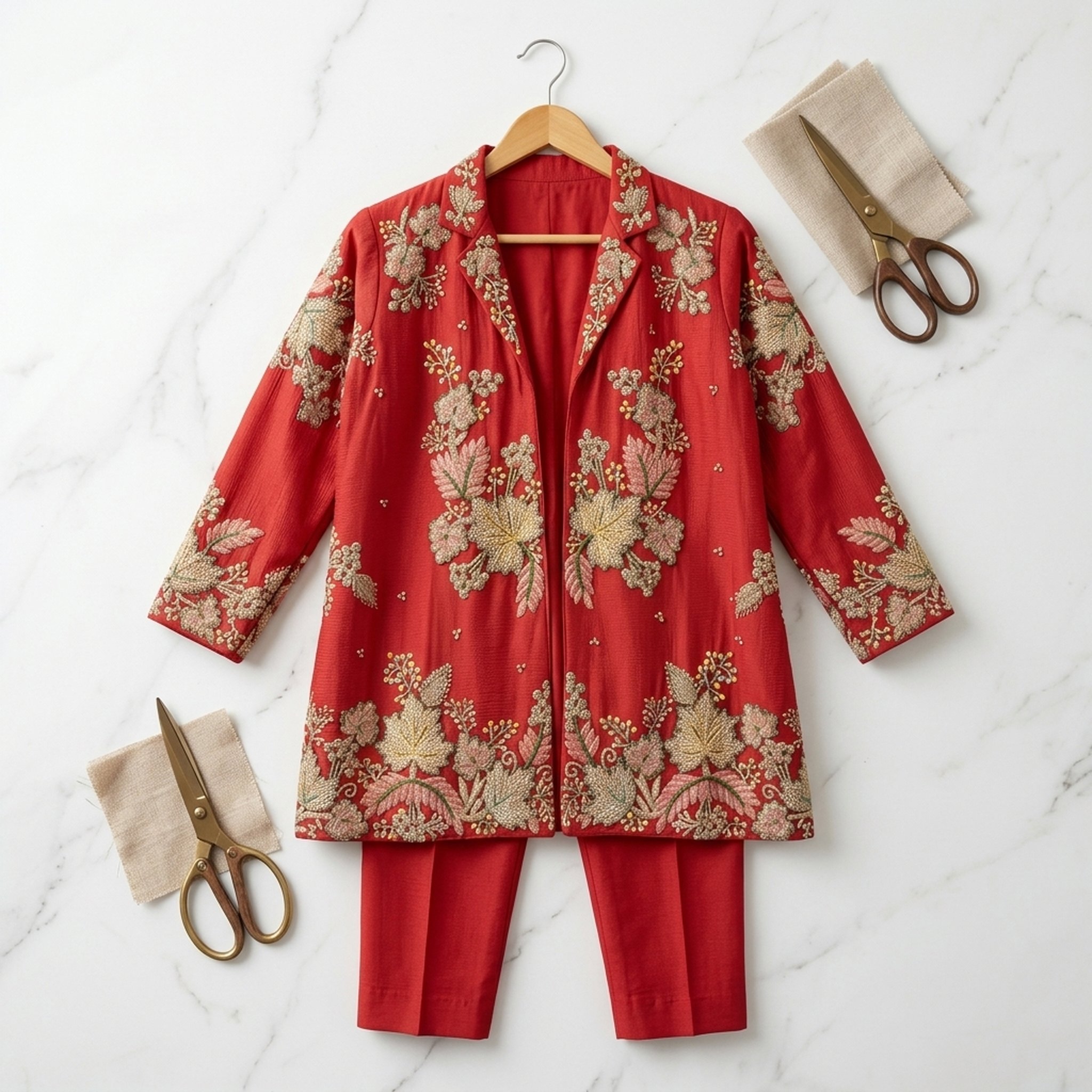 Noopur Clothing Ethnic Embroidered Red Pant Suit mr-3471 4