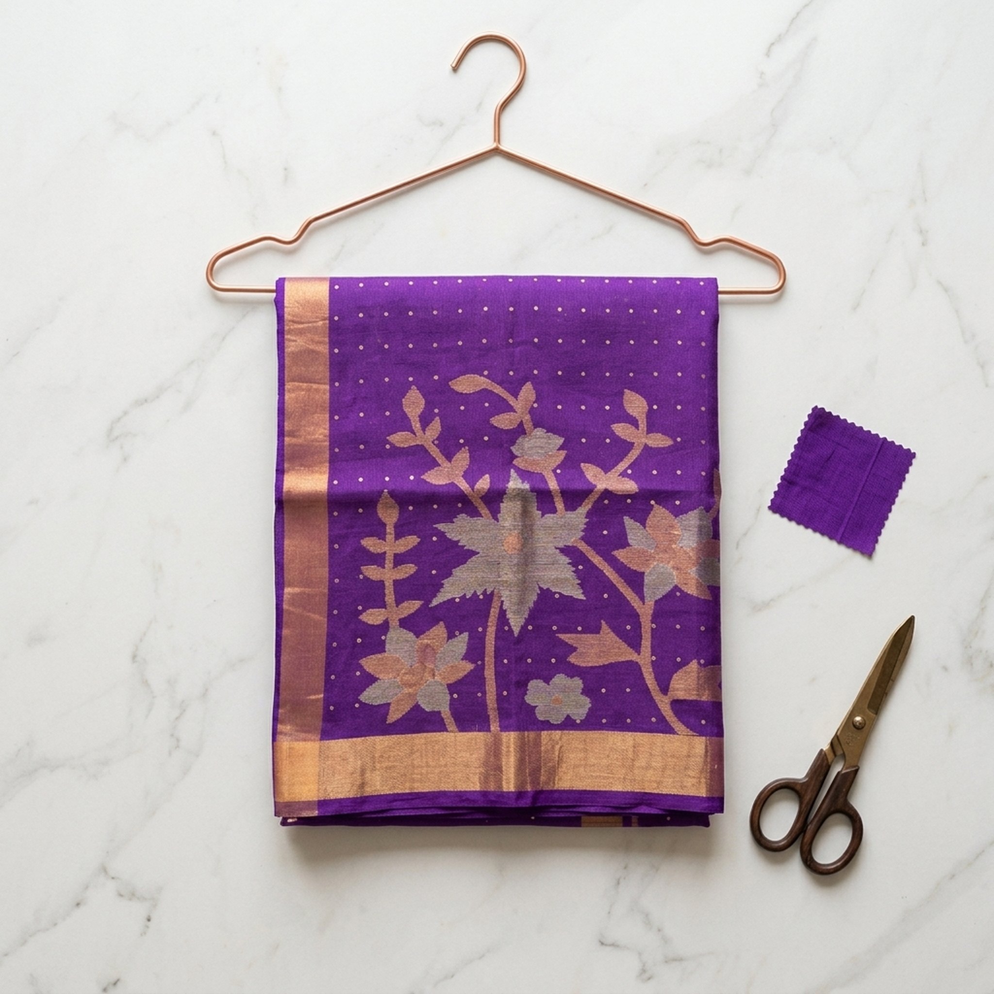 Noopur Clothing Purple Raw Mango style Organza Weave Saree 4
