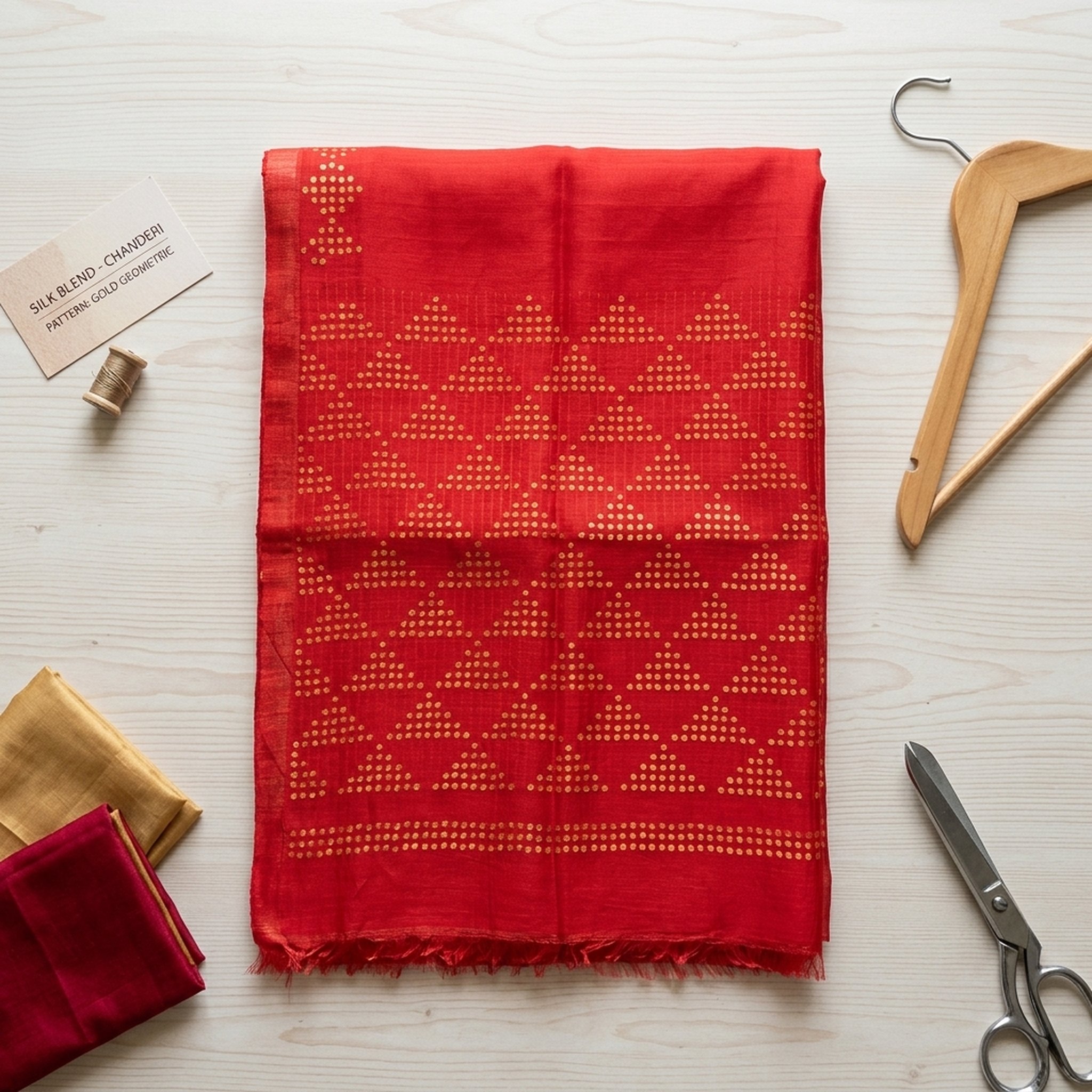 Noopur Clothing Red Printed Silk Blend Saree 4