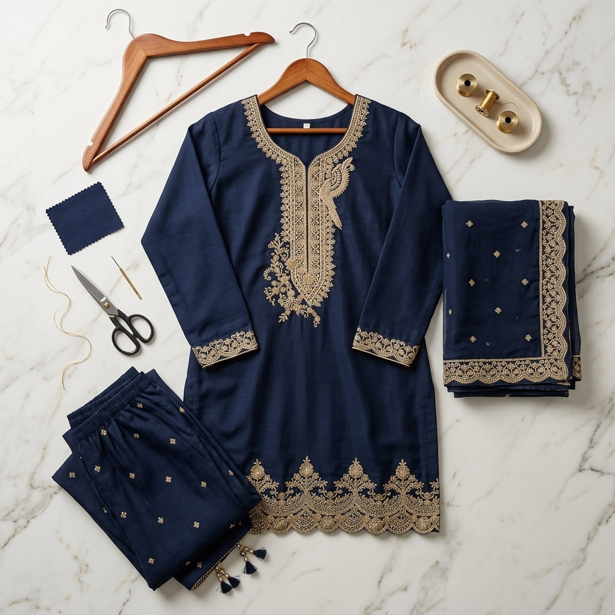 Noopur Clothing Embroidered Kurta Palazzo Duppatta Set gc-4172-s 4