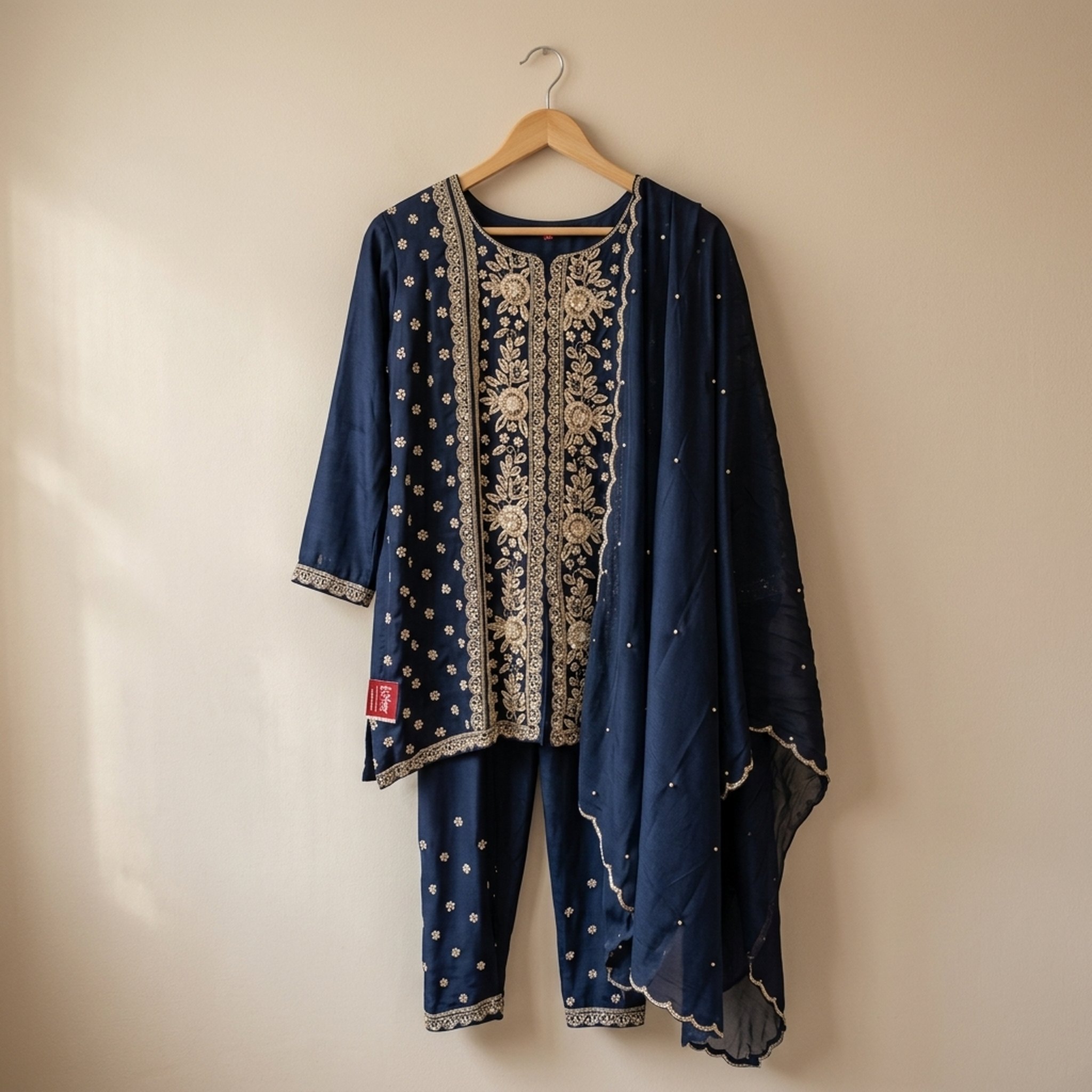 Noopur Clothing Navy Blue Embroidered Salwar Suit Set 3