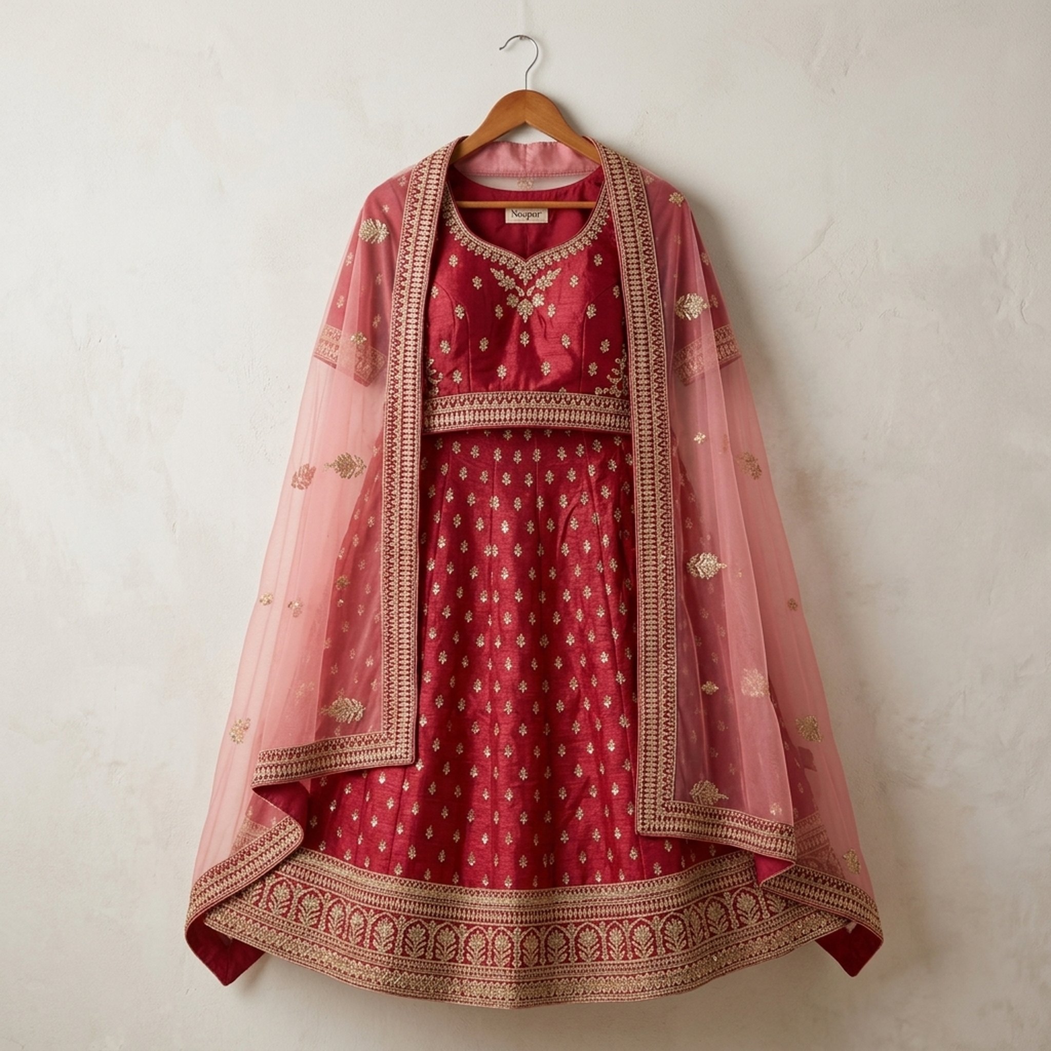 Noopur Clothing Traditional Red Embroidered Lehenga Set 3