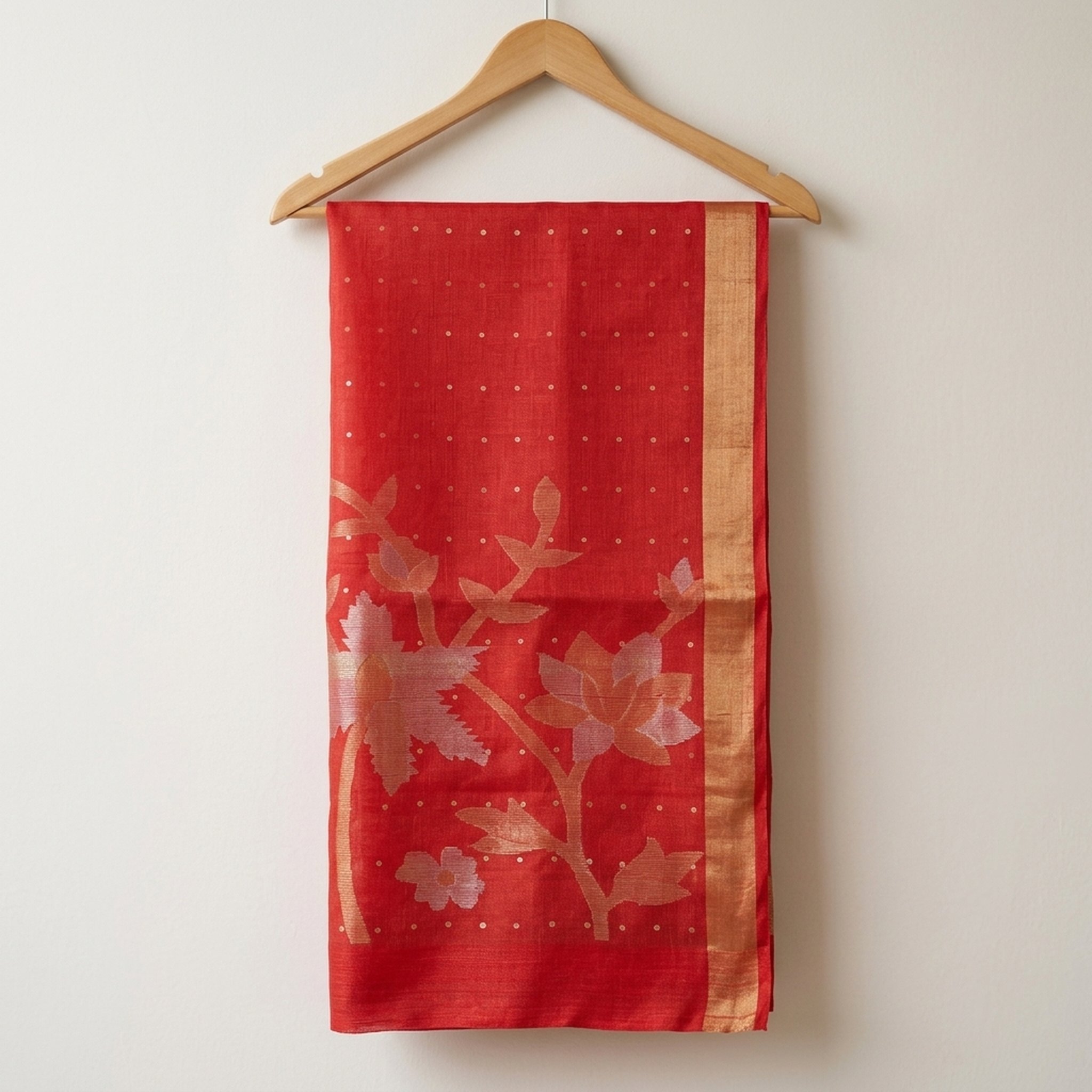 Noopur Clothing Red Gold Zari Woven Saree 3