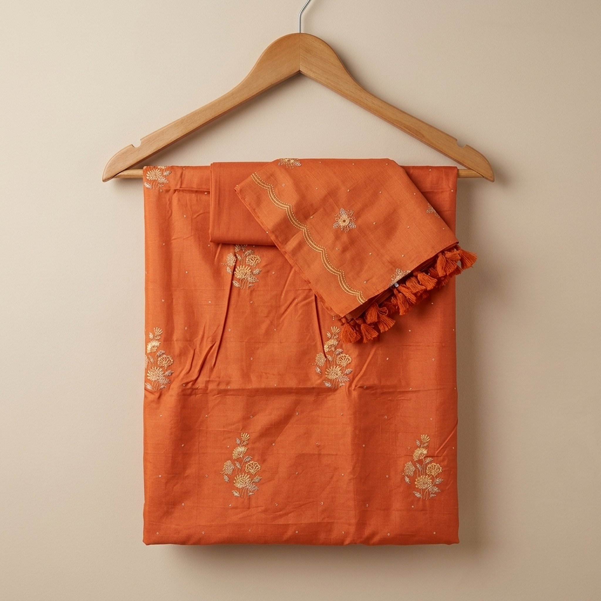 Noopur Clothing Orange Embroidered Kurta Set with Dupatta  j-17 3