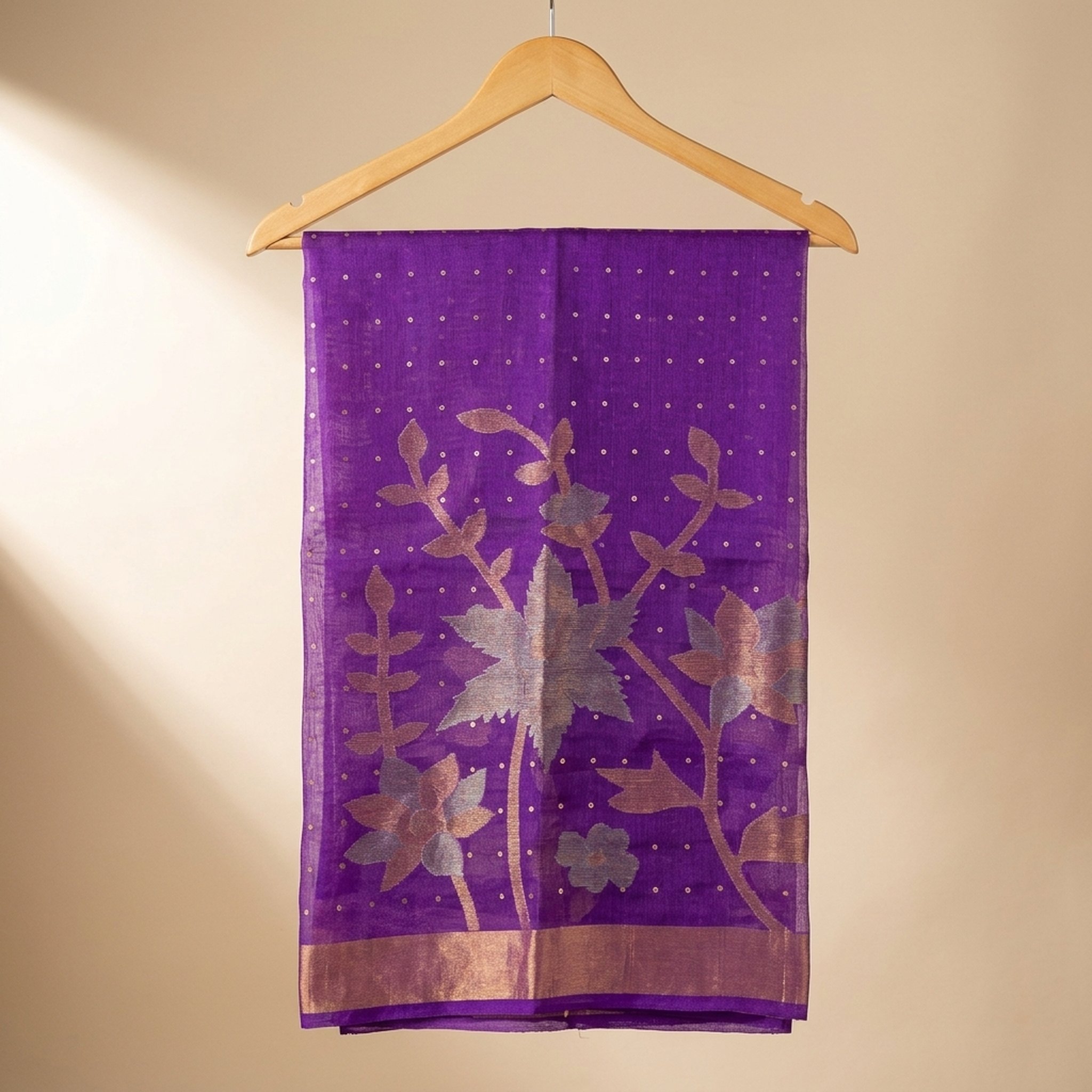 Noopur Clothing Purple Raw Mango style Organza Weave Saree 3