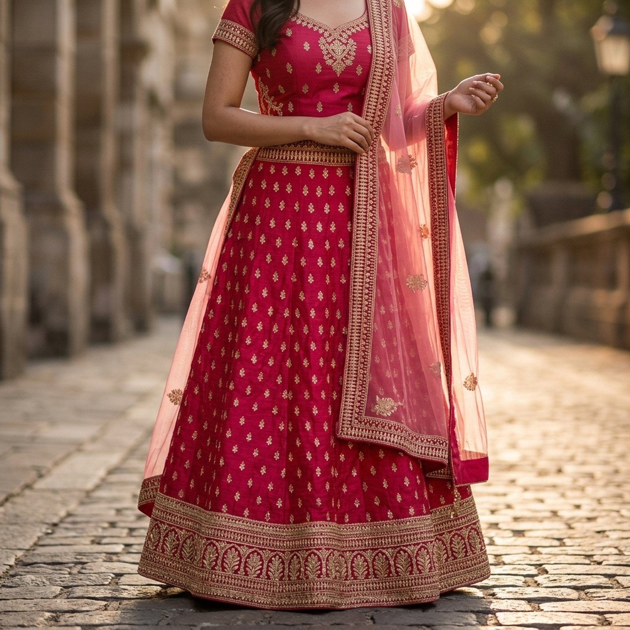 Noopur Clothing Traditional Red Embroidered Lehenga Set 5
