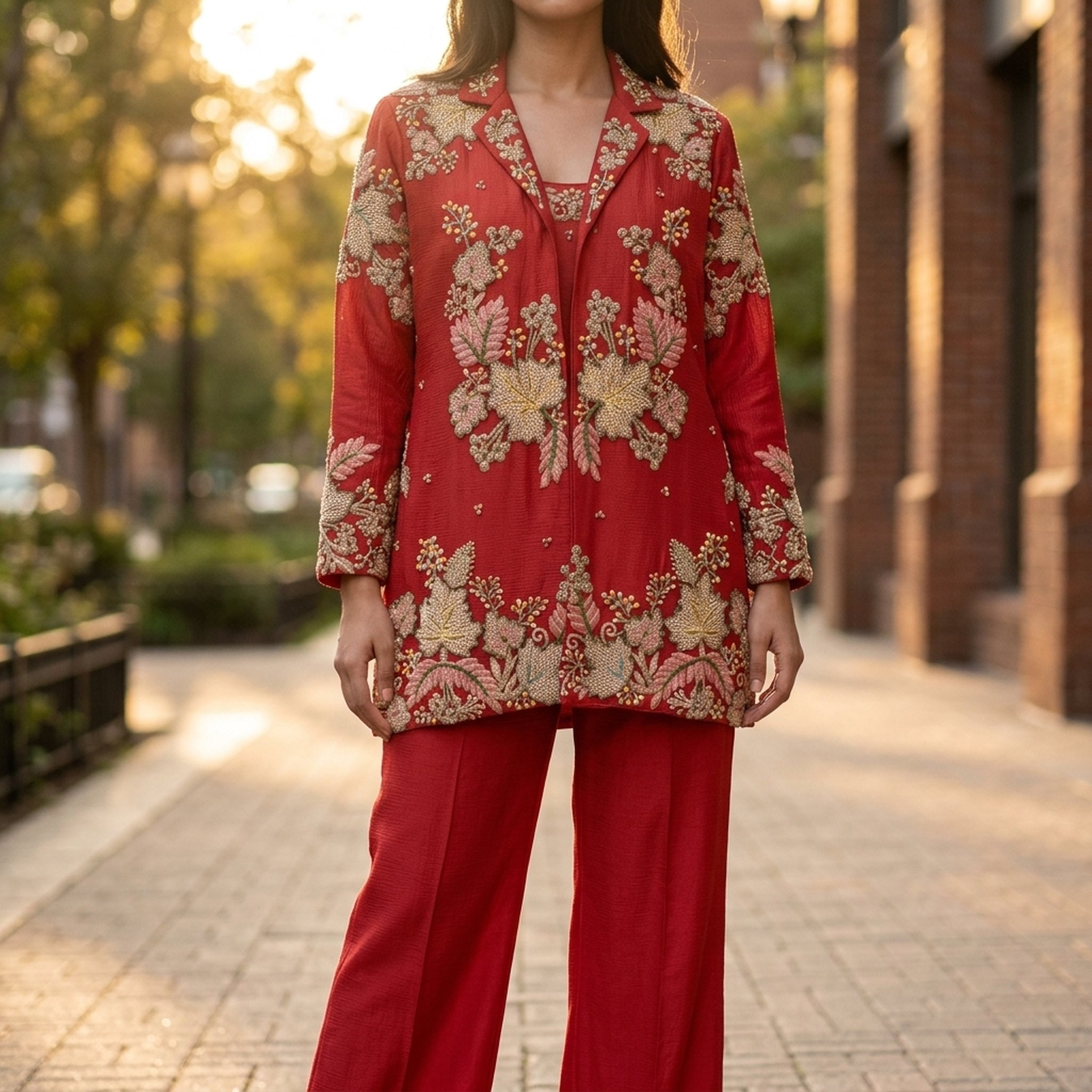 Noopur Clothing Ethnic Embroidered Red Pant Suit mr-3471 5