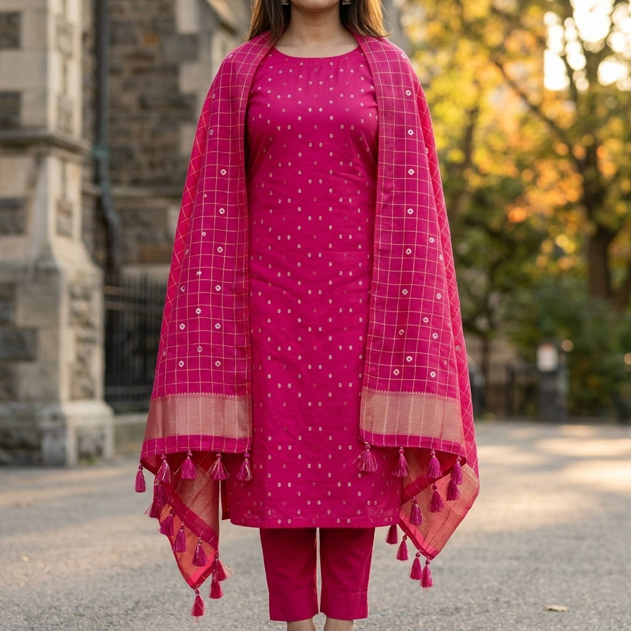 Noopur Clothing Pink Woven Salwar Suit Set 5