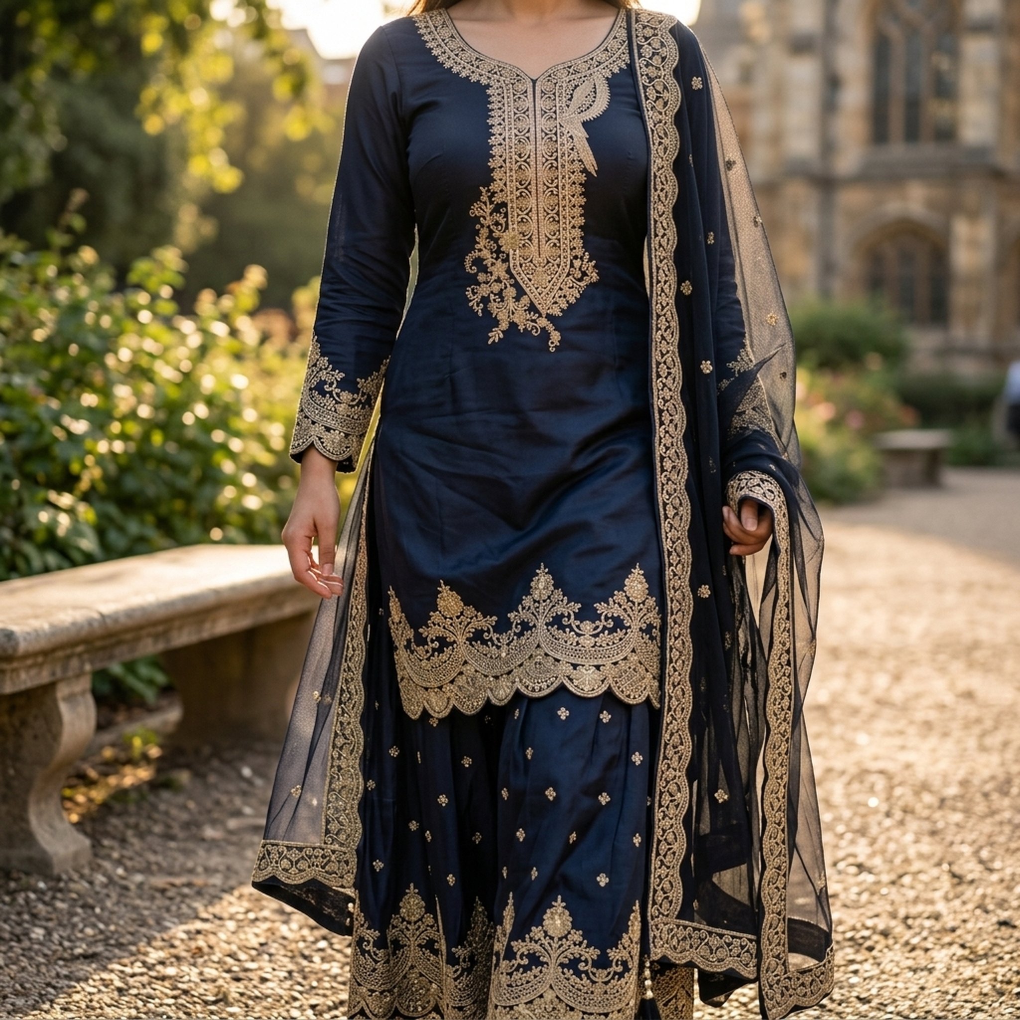 Noopur Clothing Embroidered Kurta Palazzo Duppatta Set gc-4172-s 5