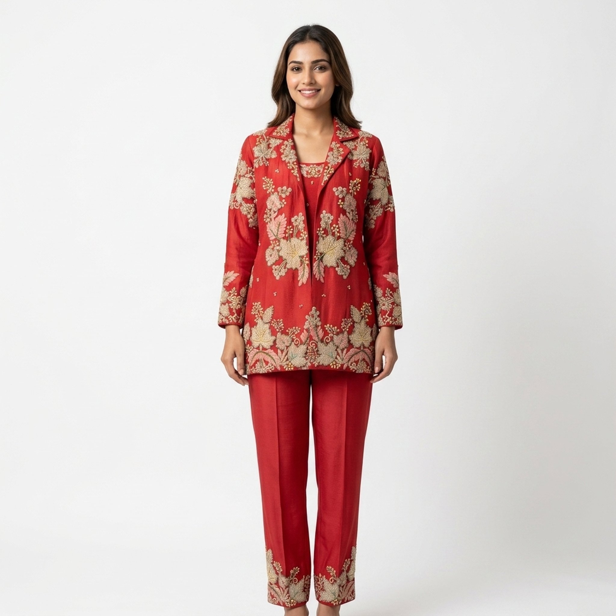 Noopur Clothing Ethnic Embroidered Red Pant Suit mr-3471 2