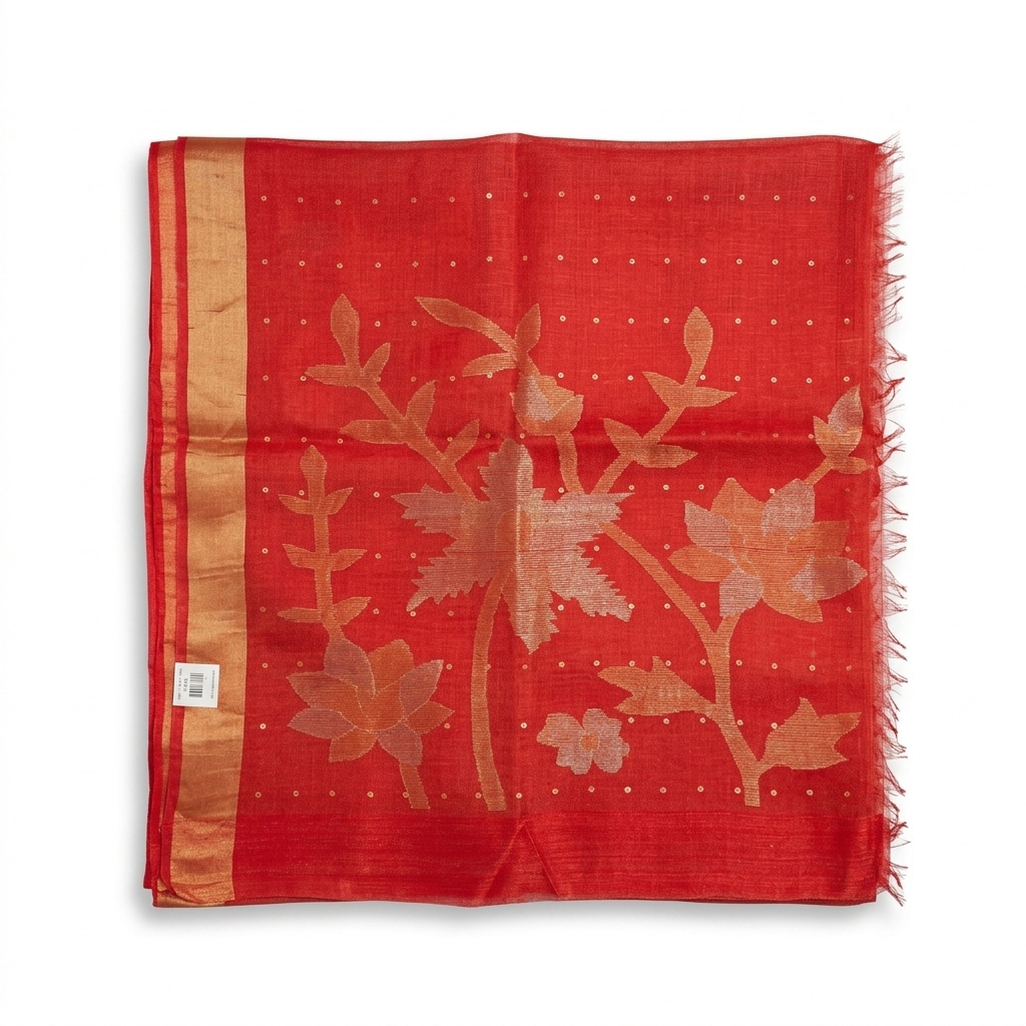 Noopur Clothing Red Gold Zari Woven Saree 2