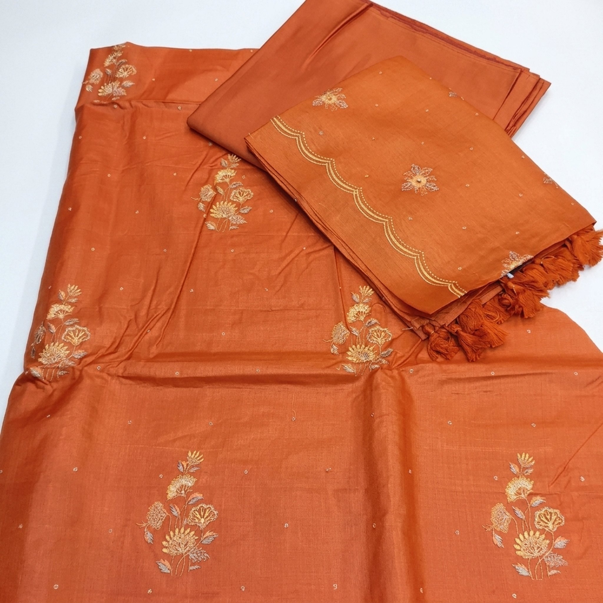 Noopur Clothing Orange Embroidered Kurta Set with Dupatta  j-17 2