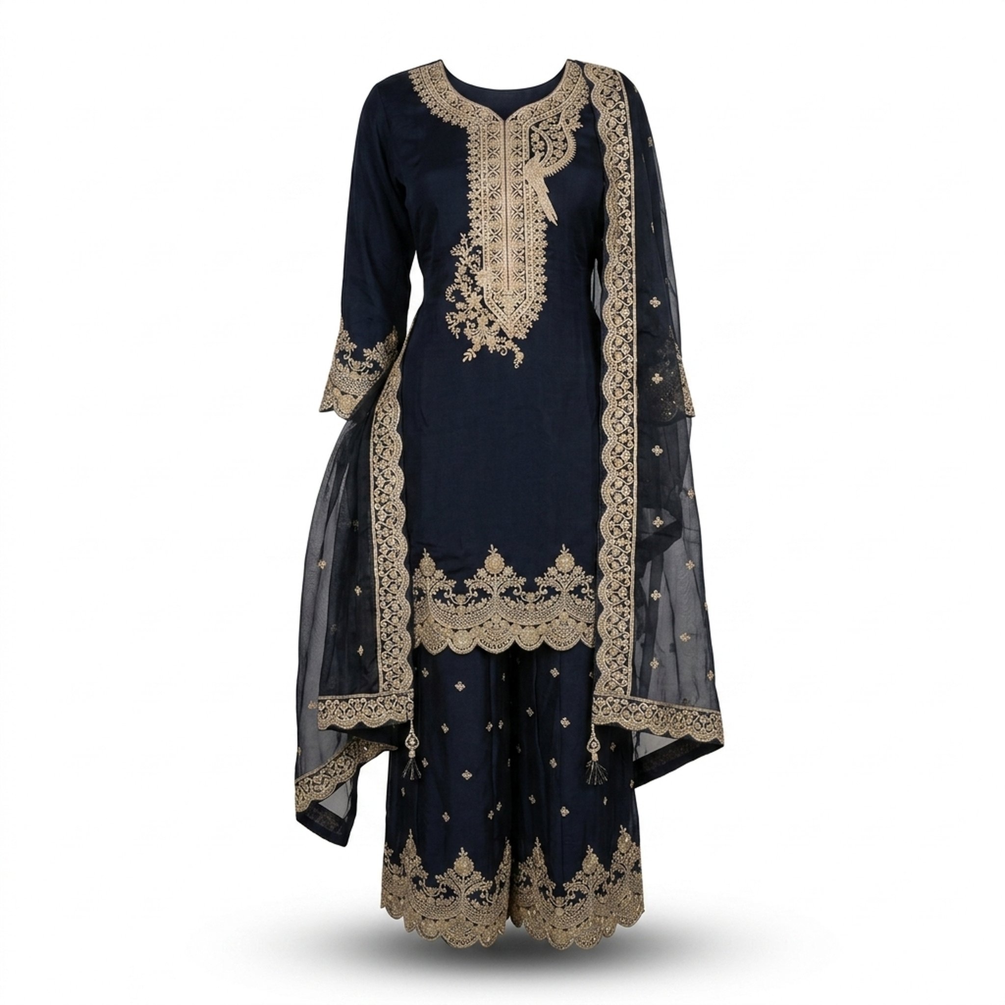 Noopur Clothing Embroidered Kurta Palazzo Duppatta Set gc-4172-s 2