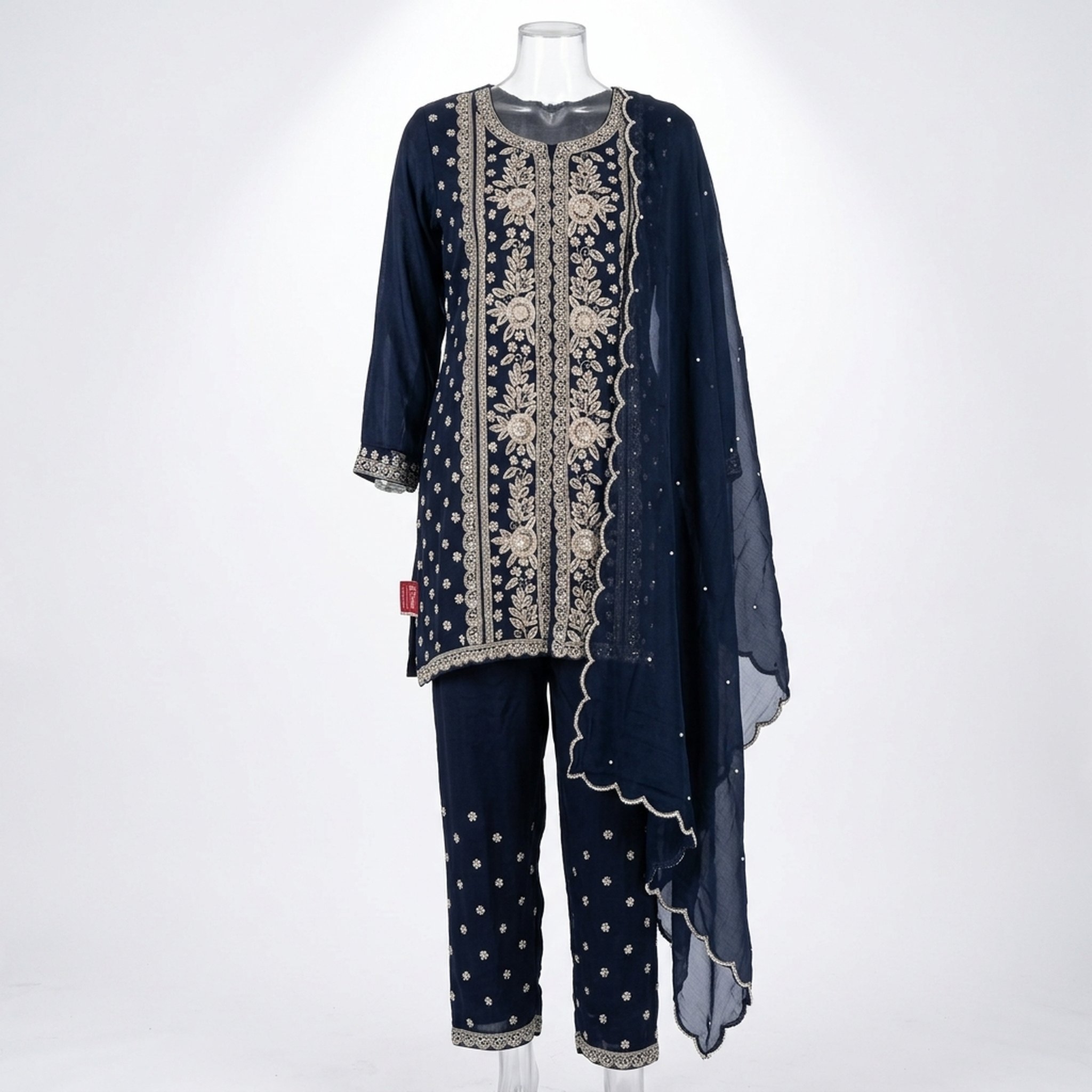 Noopur Clothing Navy Blue Embroidered Salwar Suit Set 2