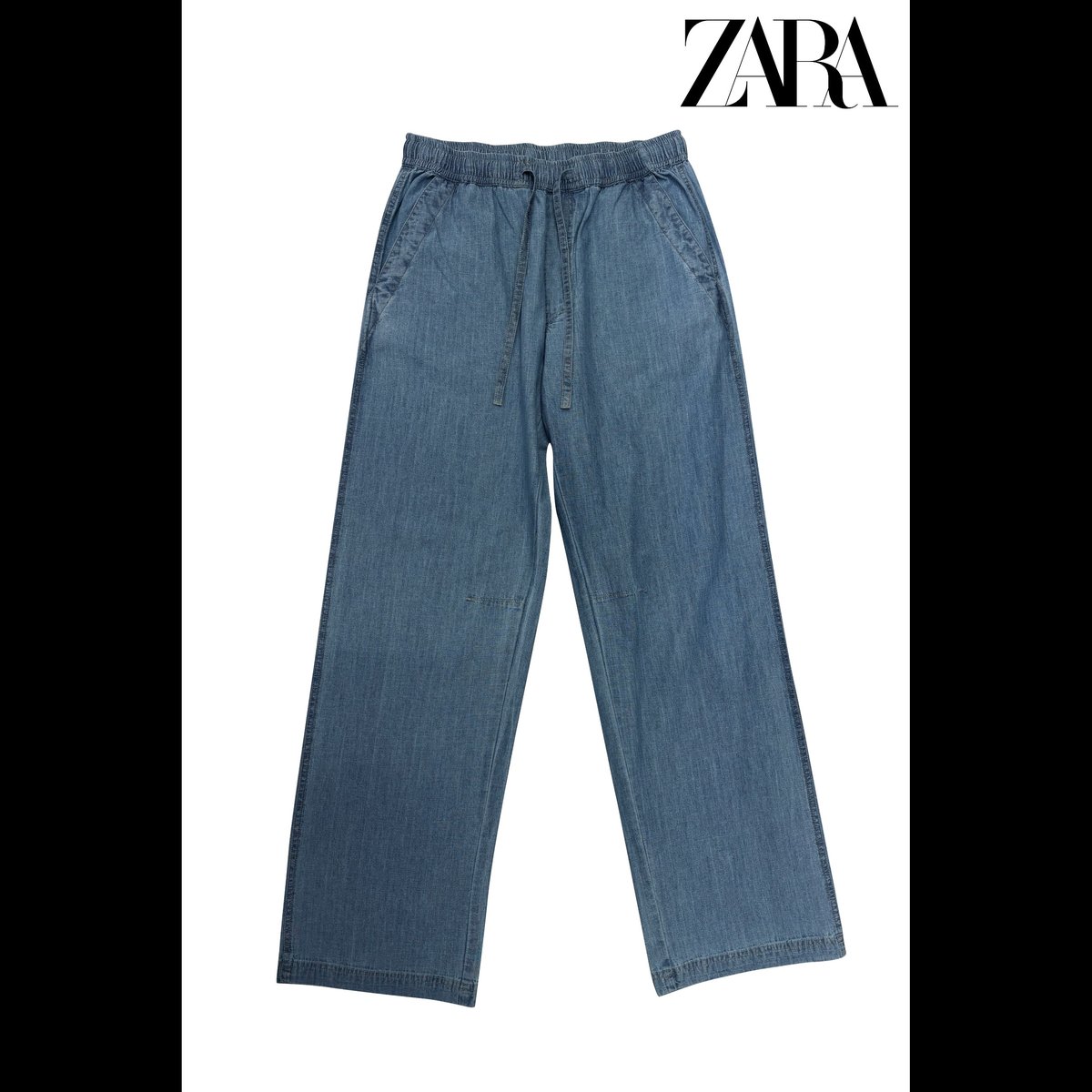 BLESSINGS Light Blue Denim Drawstring Trousers