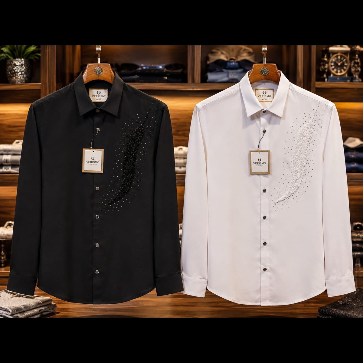 BLESSINGS Men's Stylish Embellished Shirts