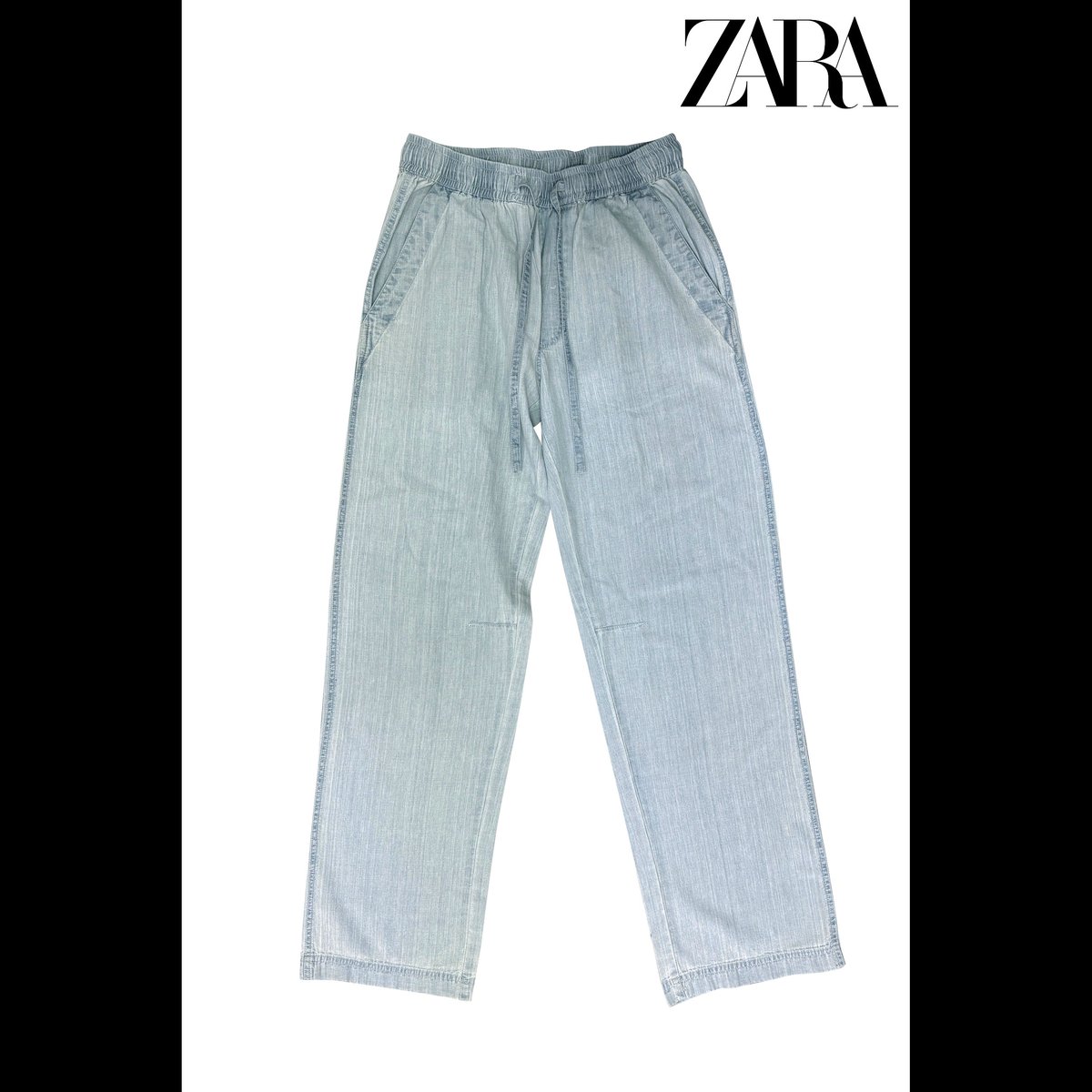 BLESSINGS Light Blue Denim Drawstring Trousers 2