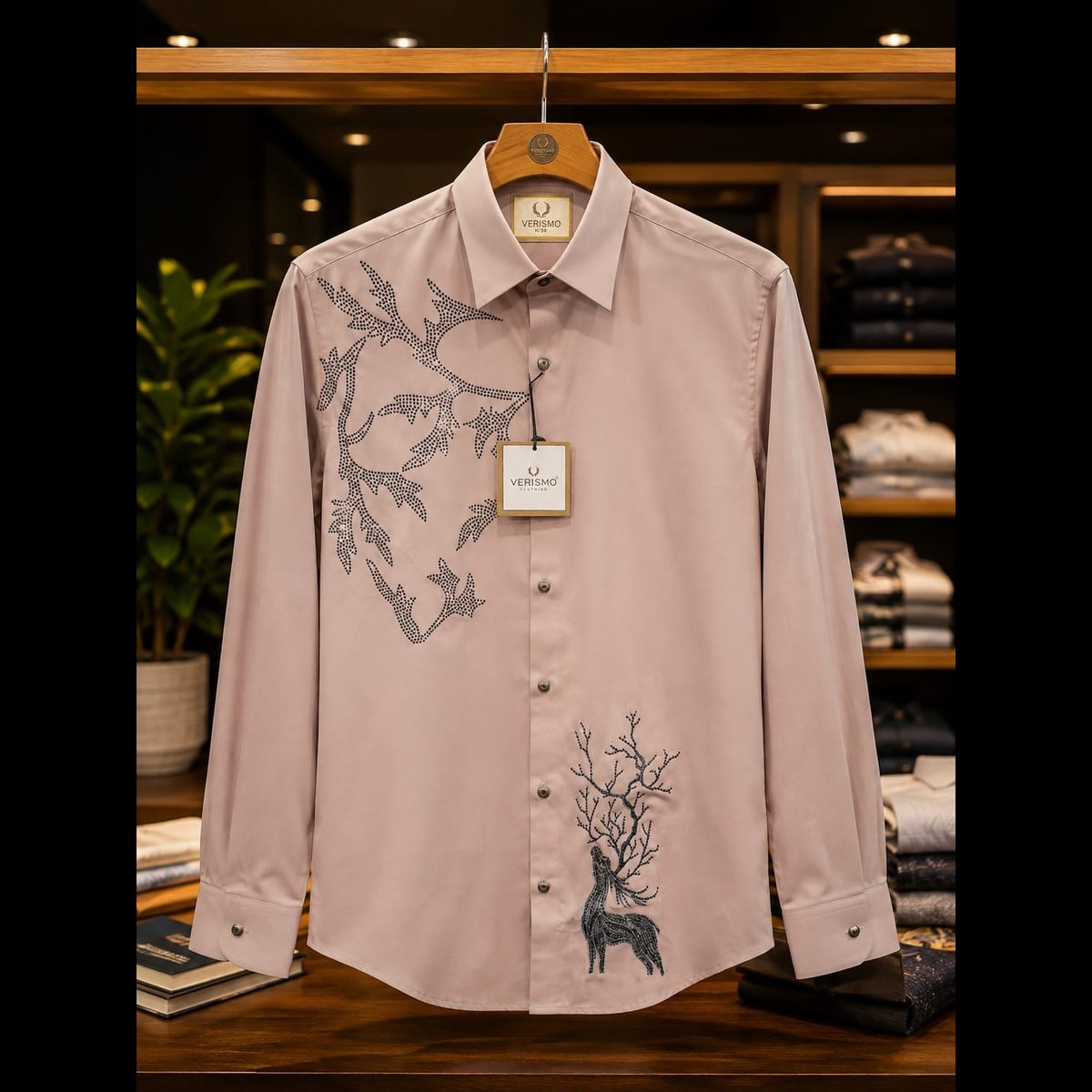 BLESSINGS Men's Stylish Embellished Shirts 2