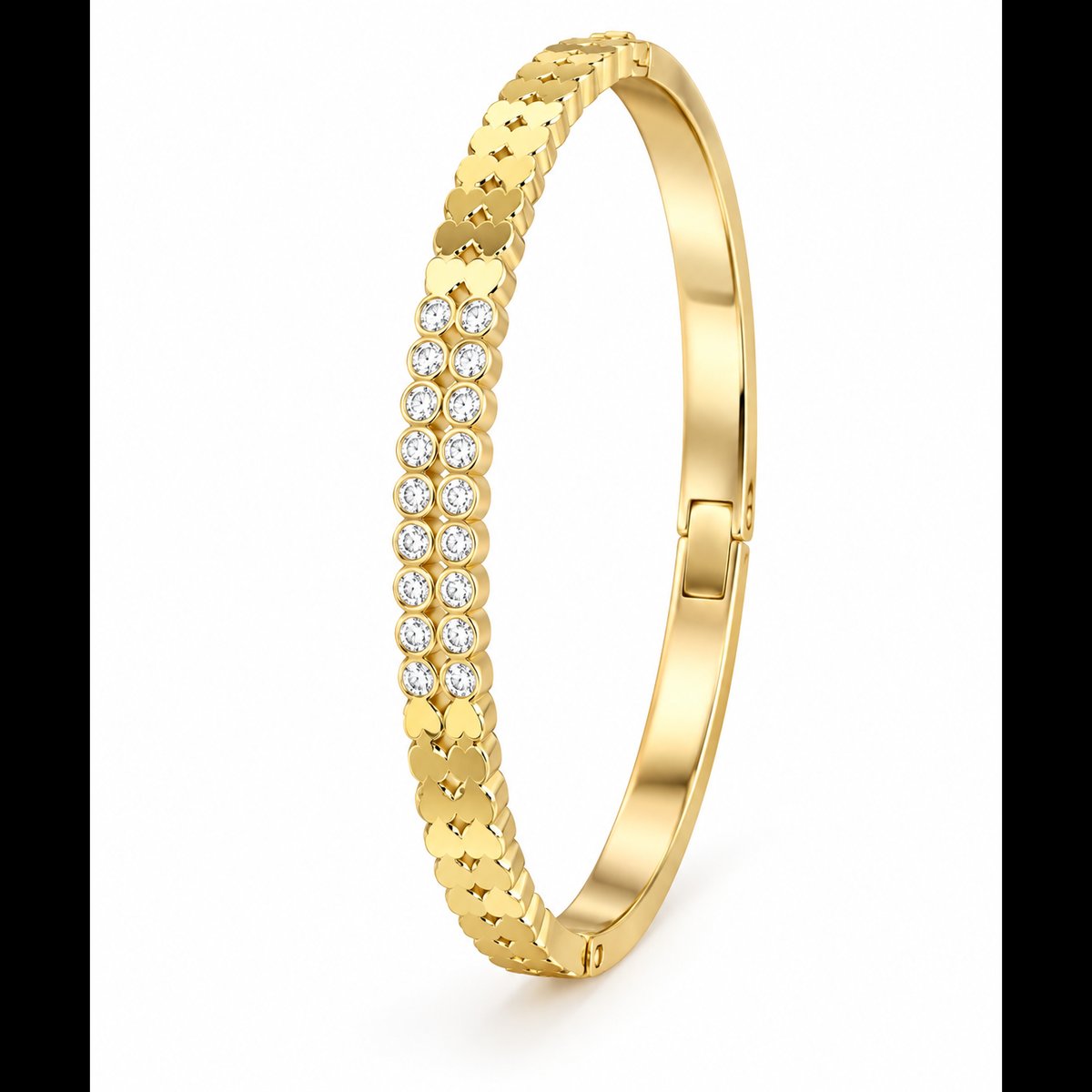 MEU Choices Gold-Toned Double Row Embellished Bracelet