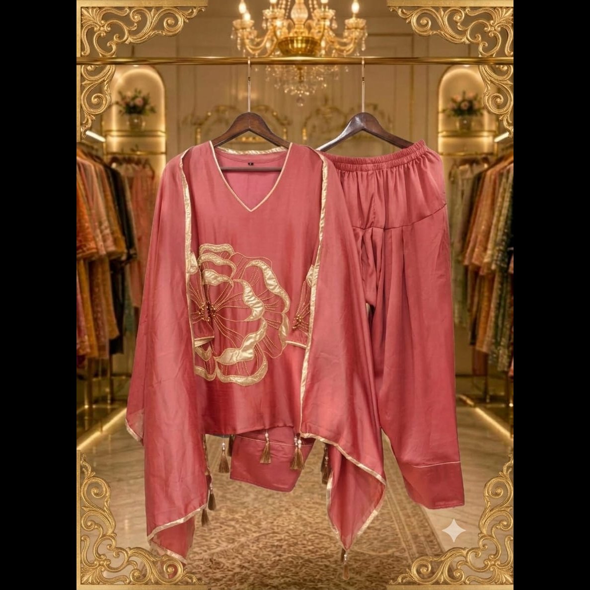Trendy hangers Women's Embroidered Floral Suit Set 3