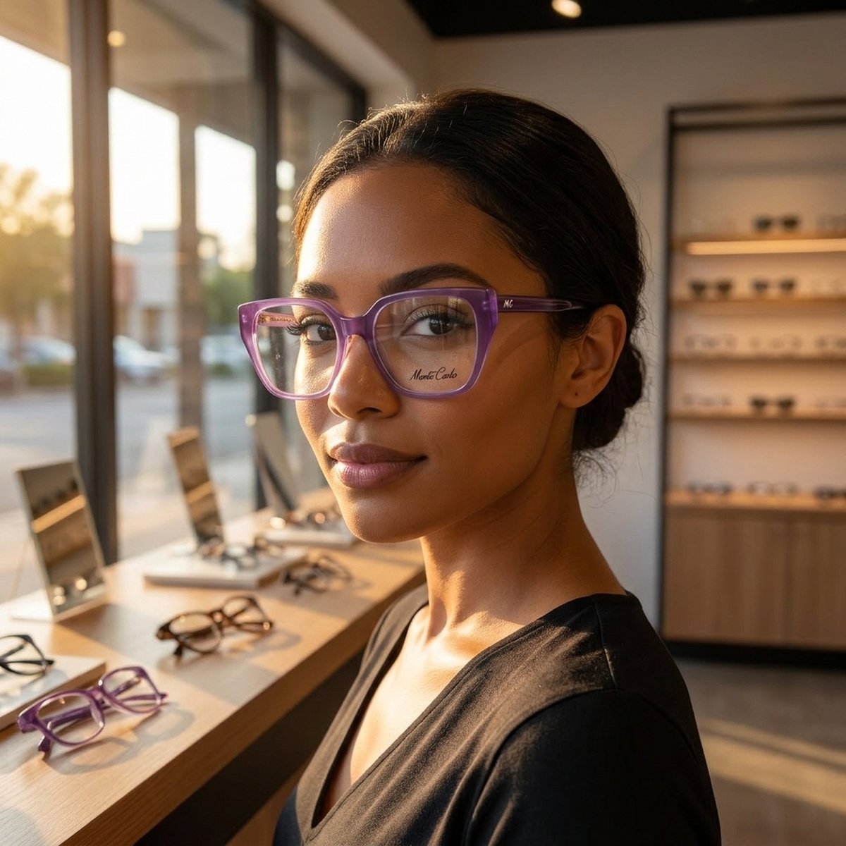 Purple Acetate Square Eyeglass Frames 3