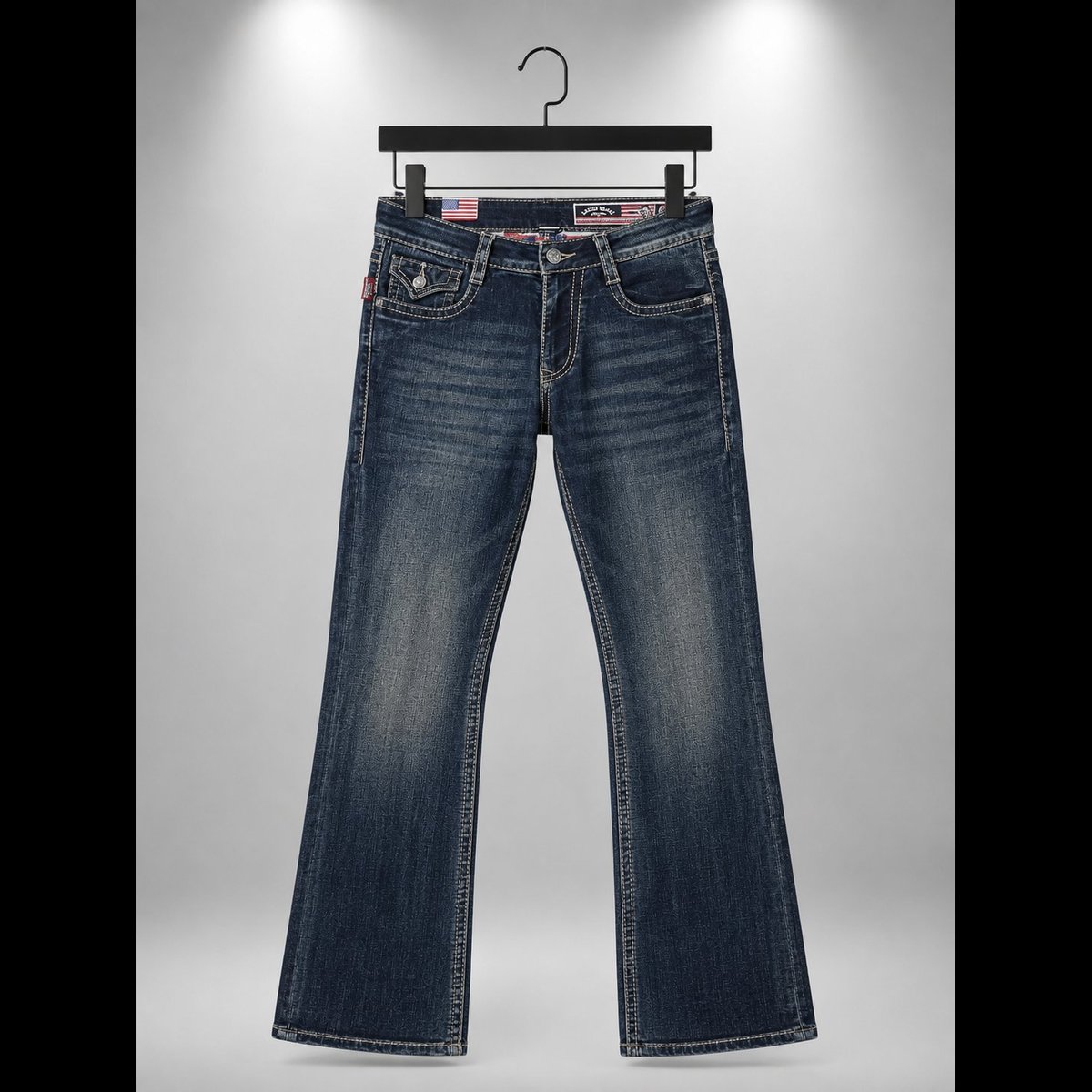 Mr Bross Men's Dark Wash Bootcut Jeans