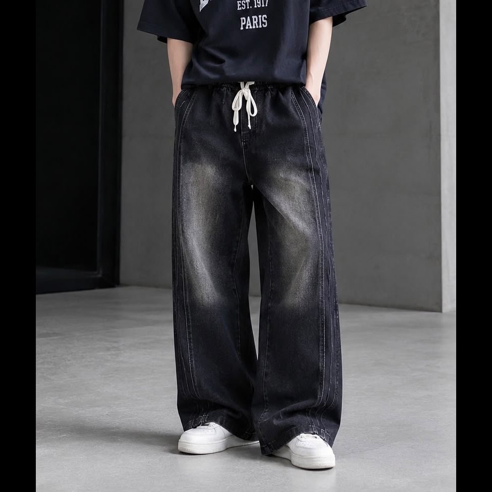 Men's Washed Loose Fit Jeans