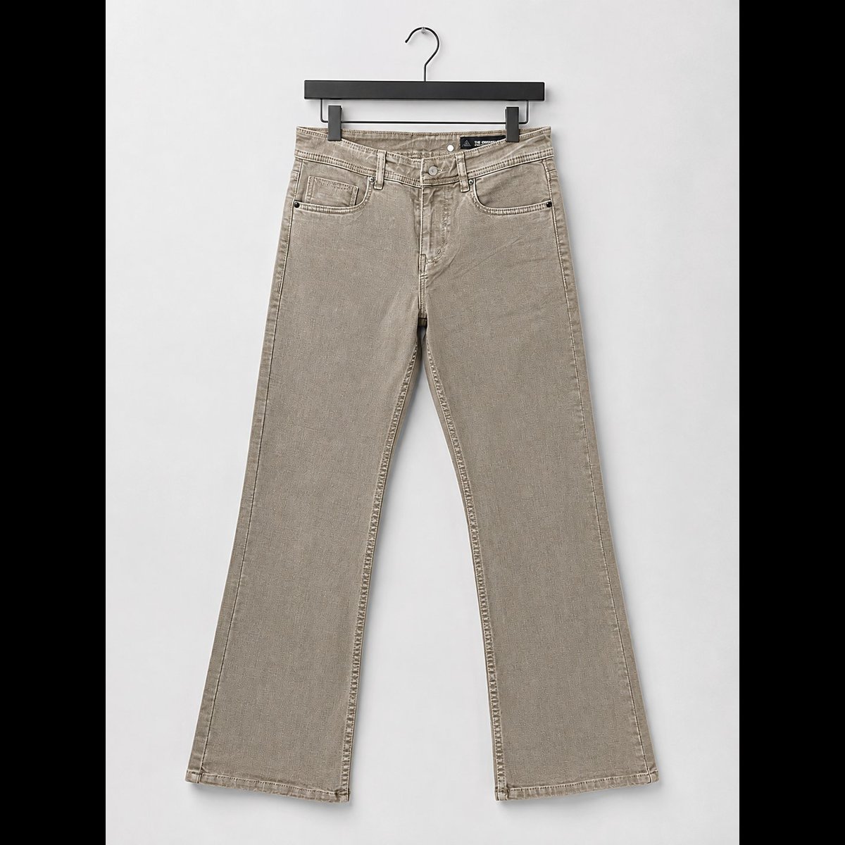 Men's Khaki Beige Straight Fit Jeans