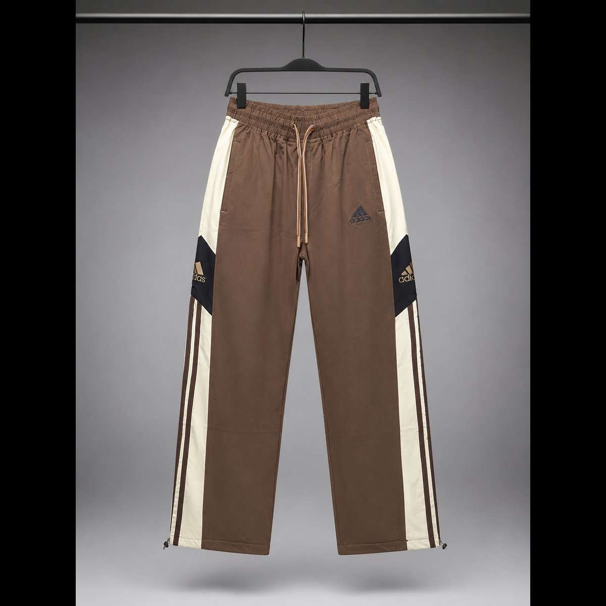 Mr Bross Men's Brown Striped Track Pants