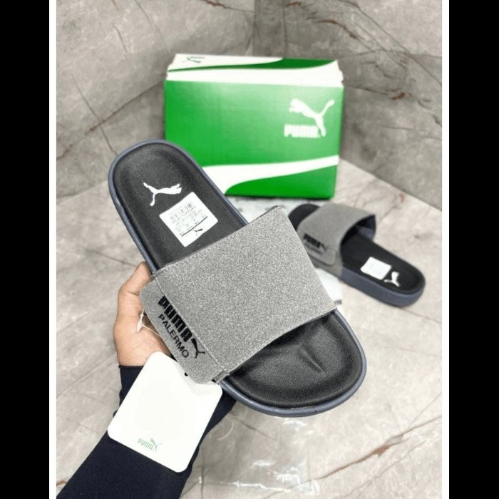 Men's Grey Casual Slip-On Slippers